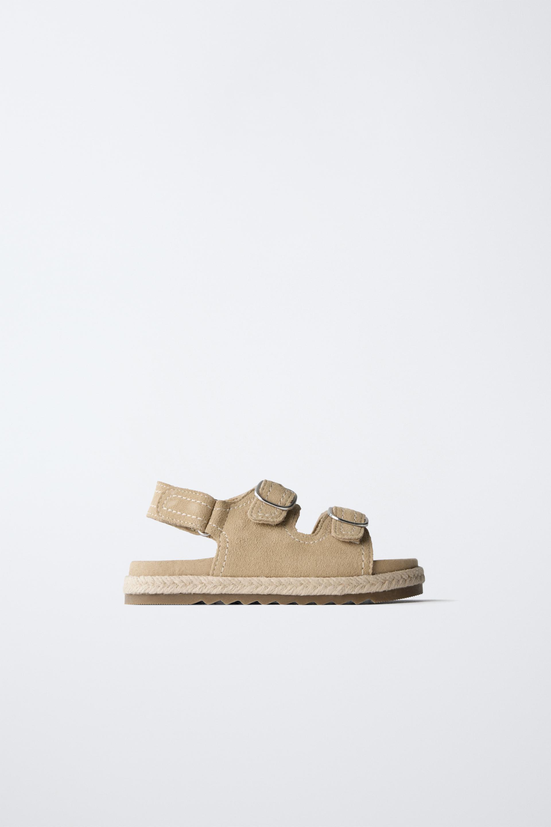 JUTE LEATHER SANDALS by ZARA
