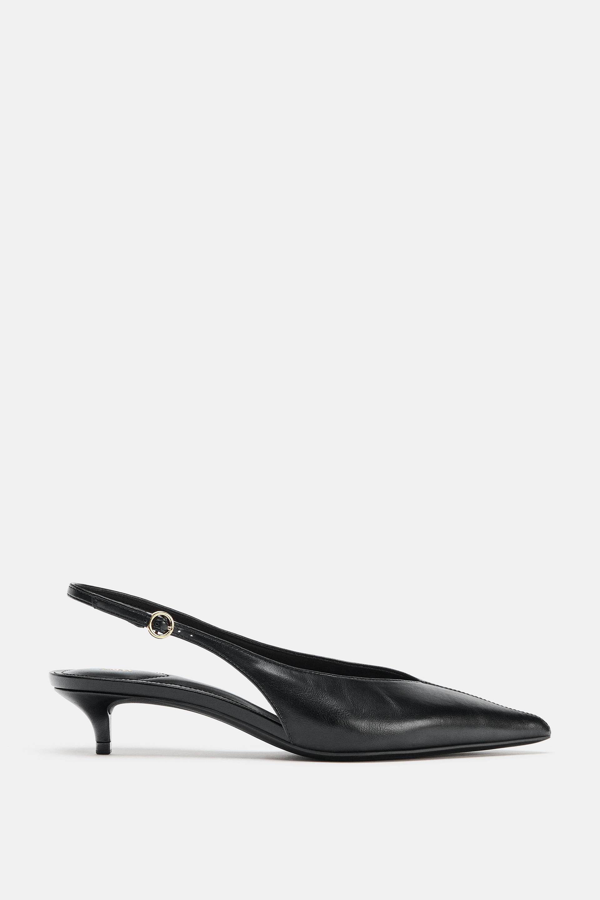 KITTEN HEEL SLINGBACK SHOES by ZARA