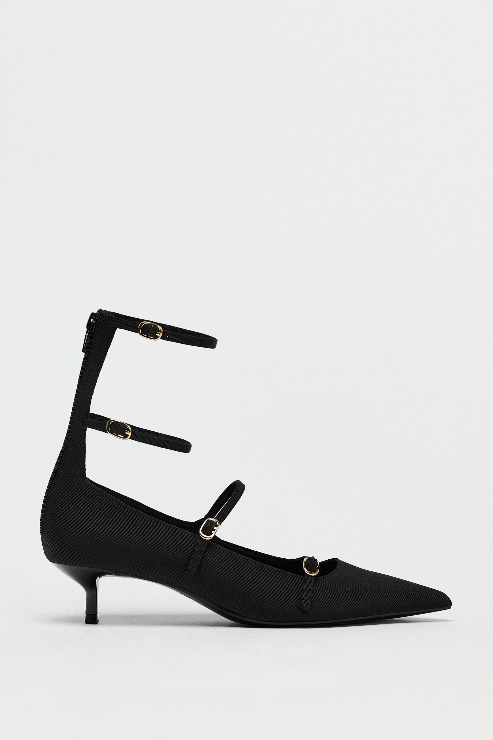 KITTEN HEEL STRAPPY SHOES by ZARA