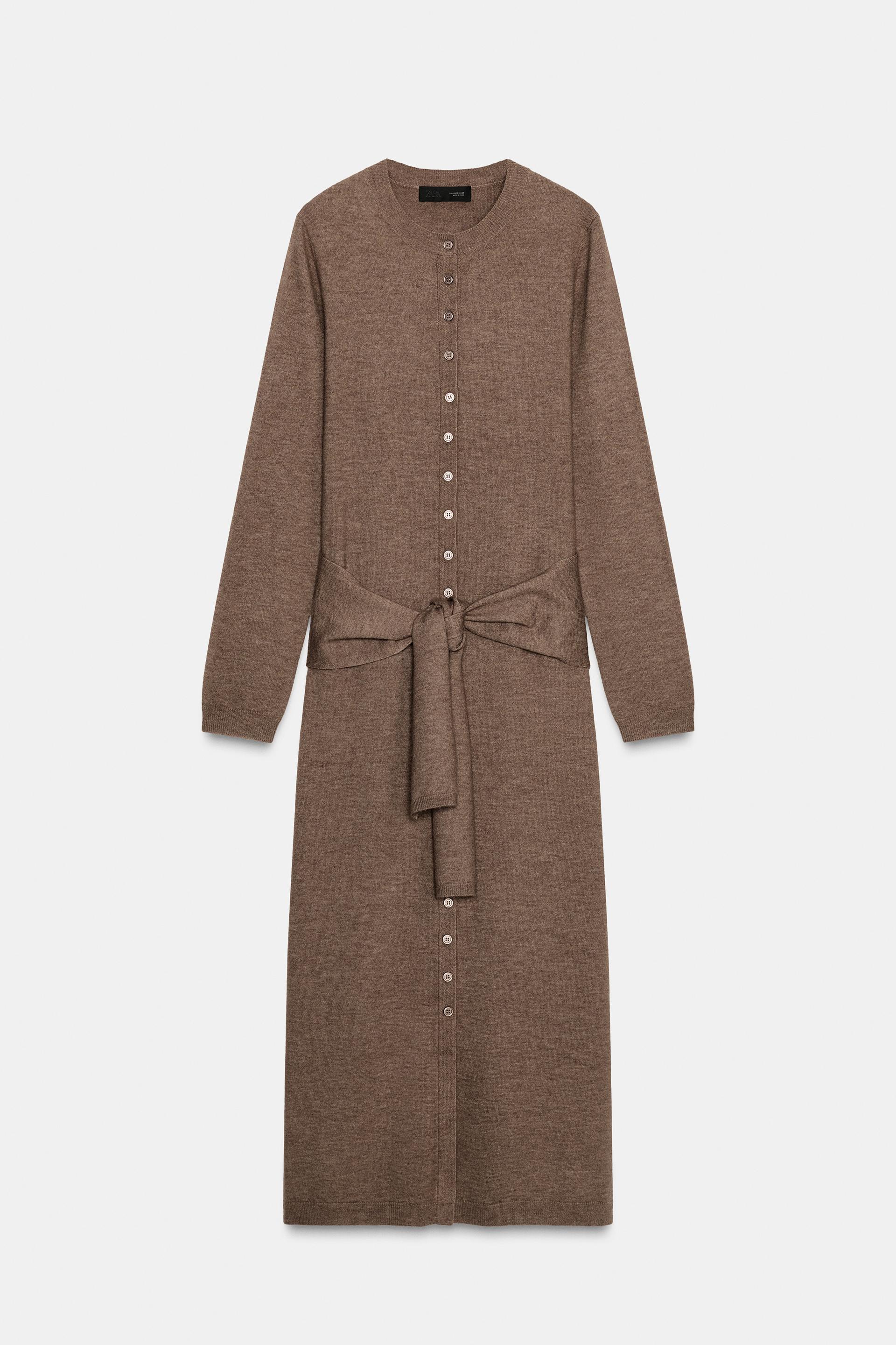 KNIT BELTED MIDI DRESS by ZARA