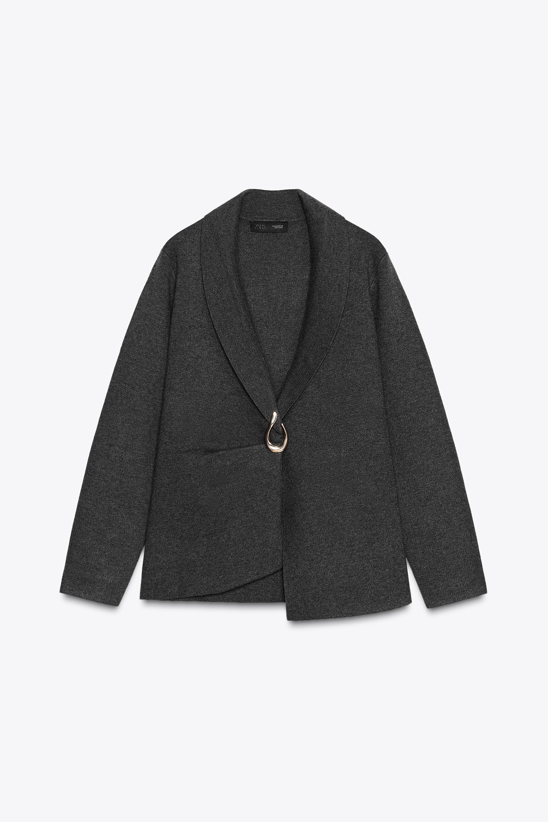 KNIT BLAZER WITH BROOCH by ZARA