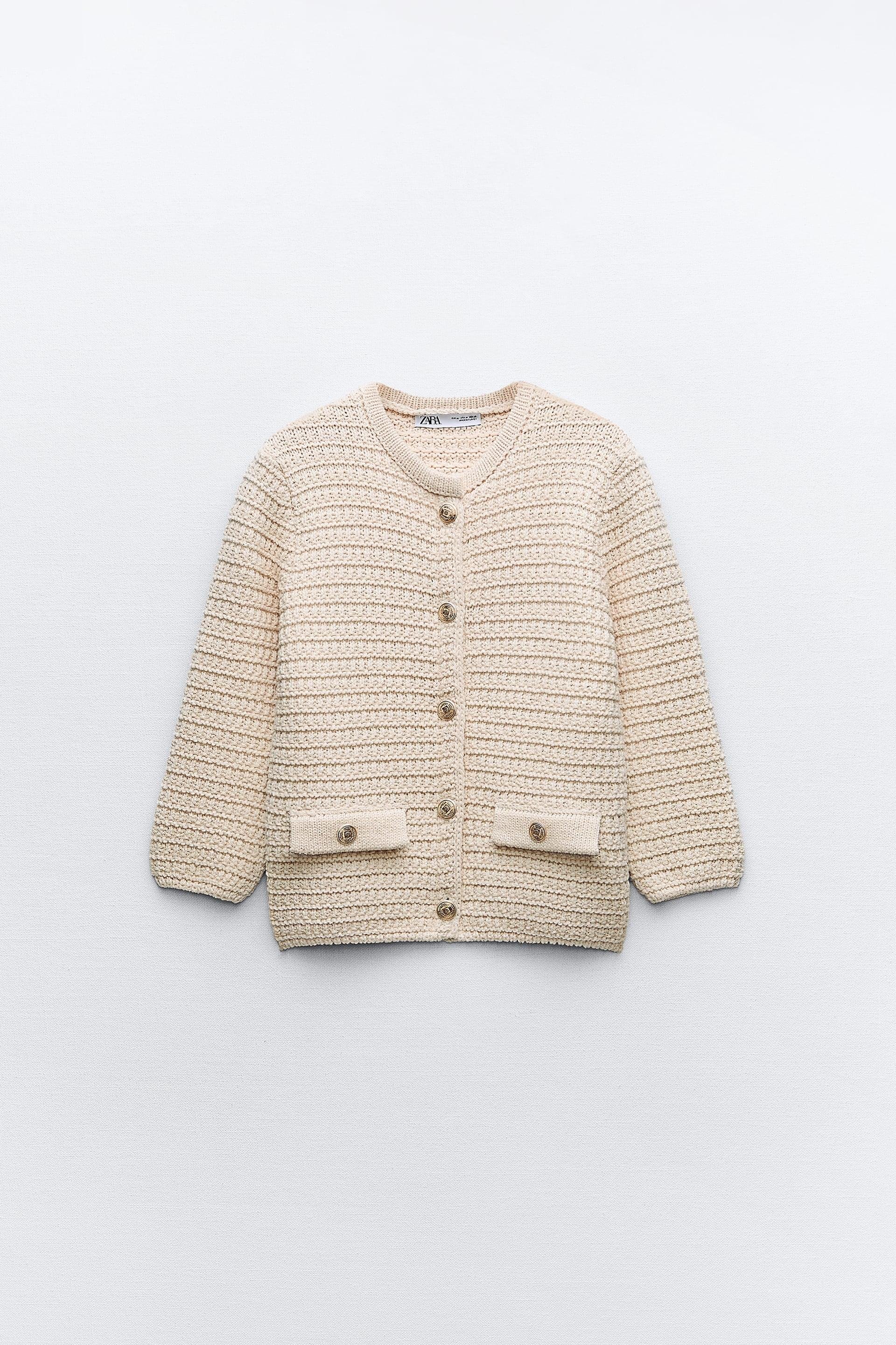 KNIT CARDIGAN WITH ELBOW-LENGTH SLEEVES by ZARA