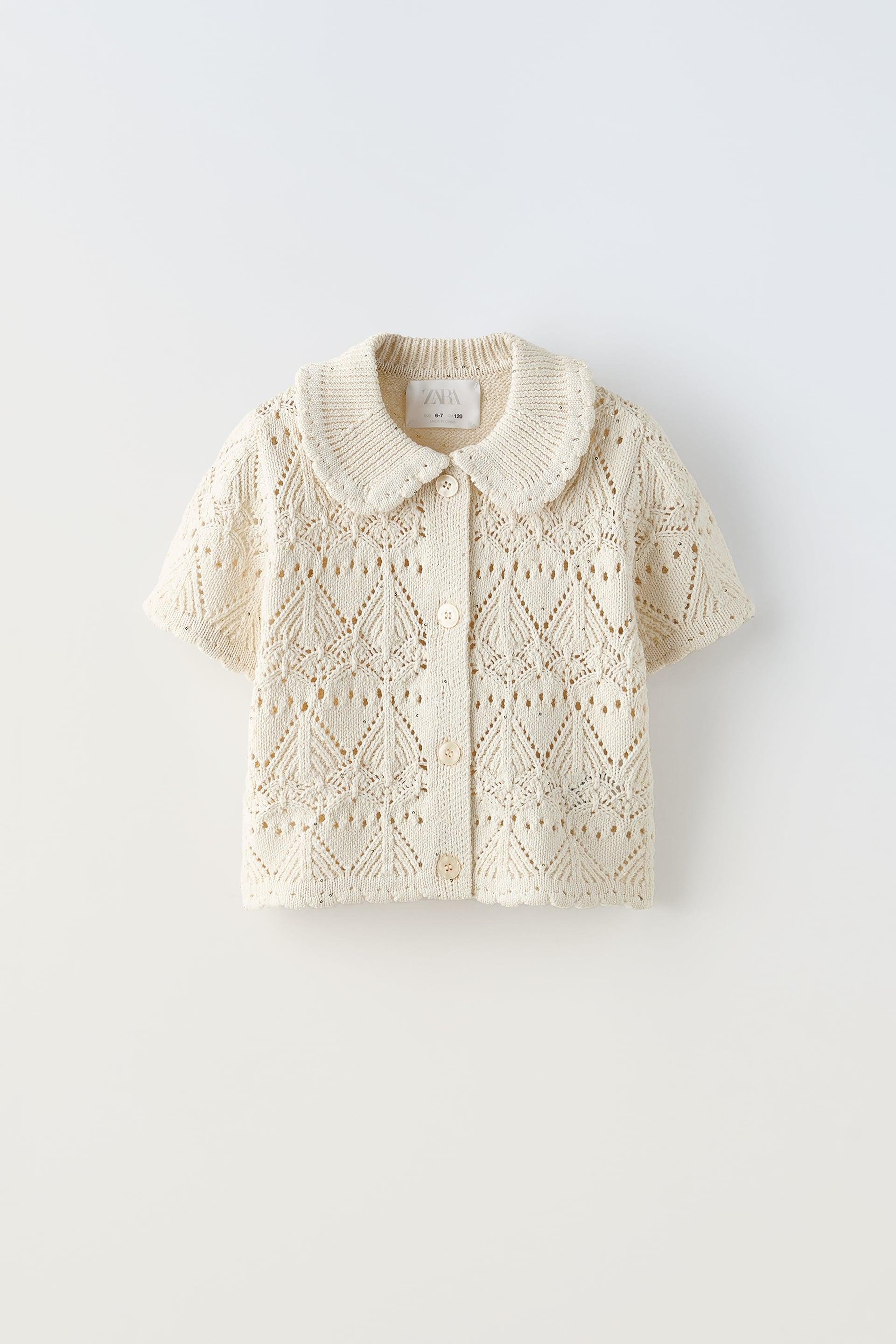 KNIT CARDIGAN WITH SEQUINS by ZARA