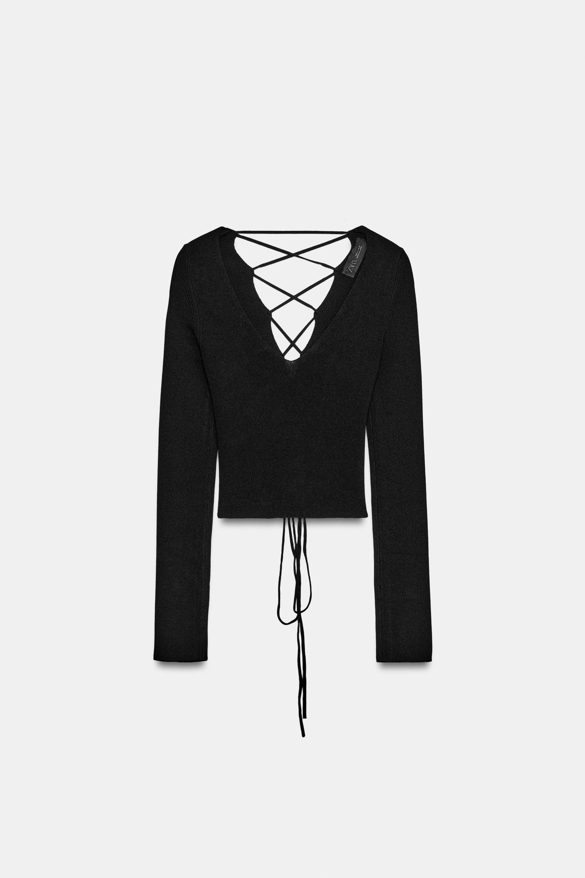 KNIT CROSSED BACK TOP by ZARA