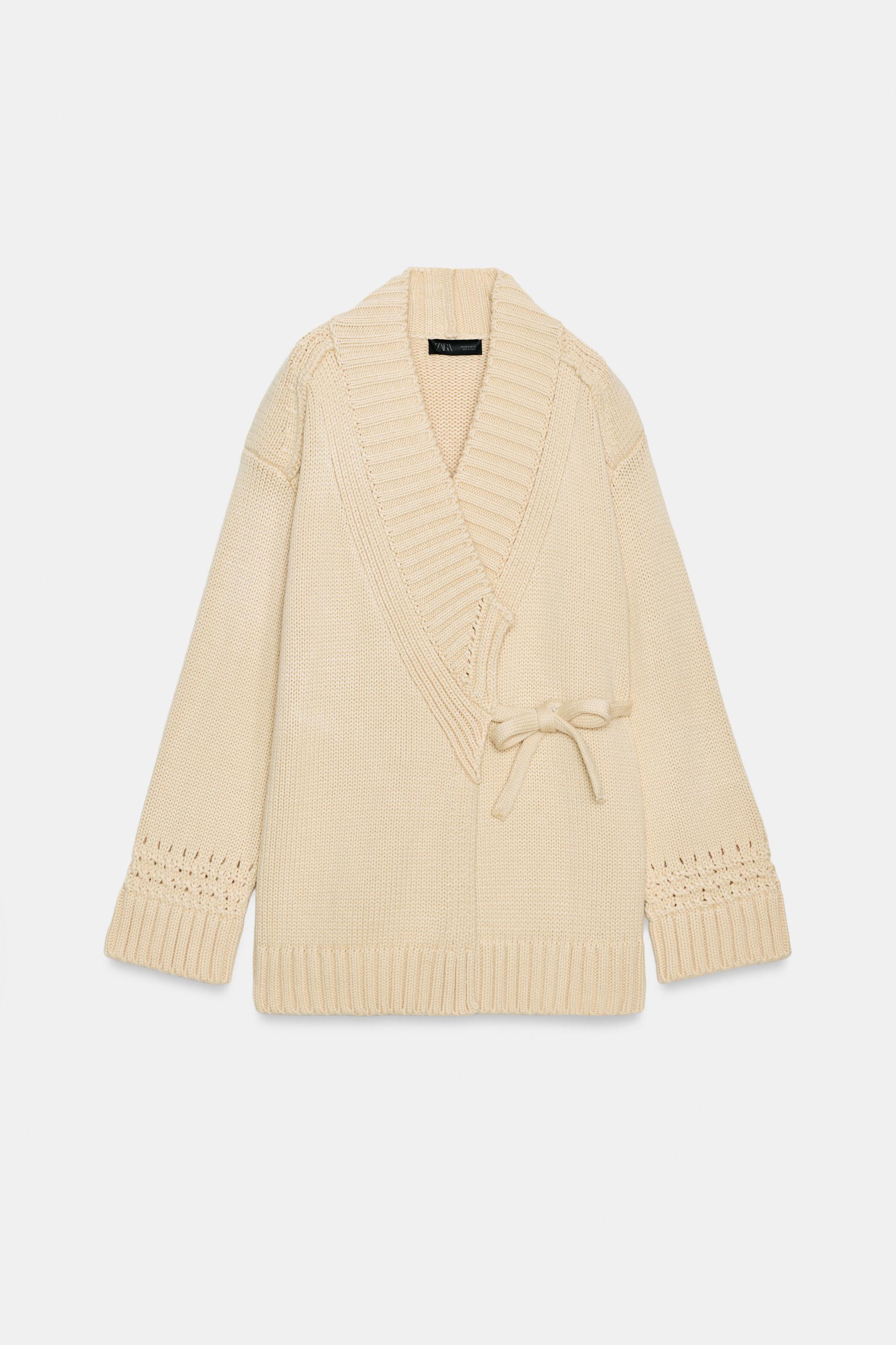 KNIT KIMONO WRAP JACKET by ZARA