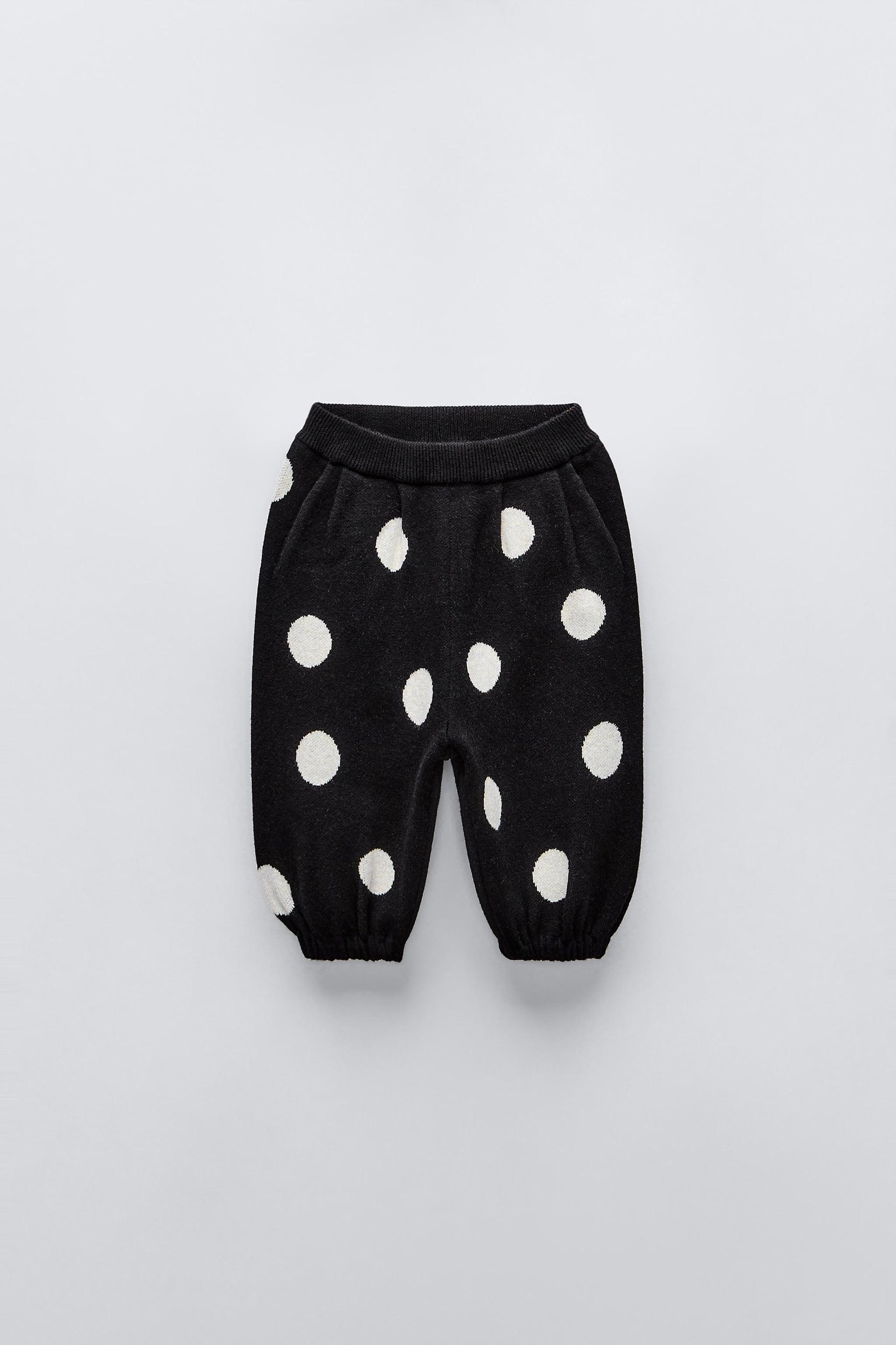 KNIT POLKA DOT JOGGERS by ZARA