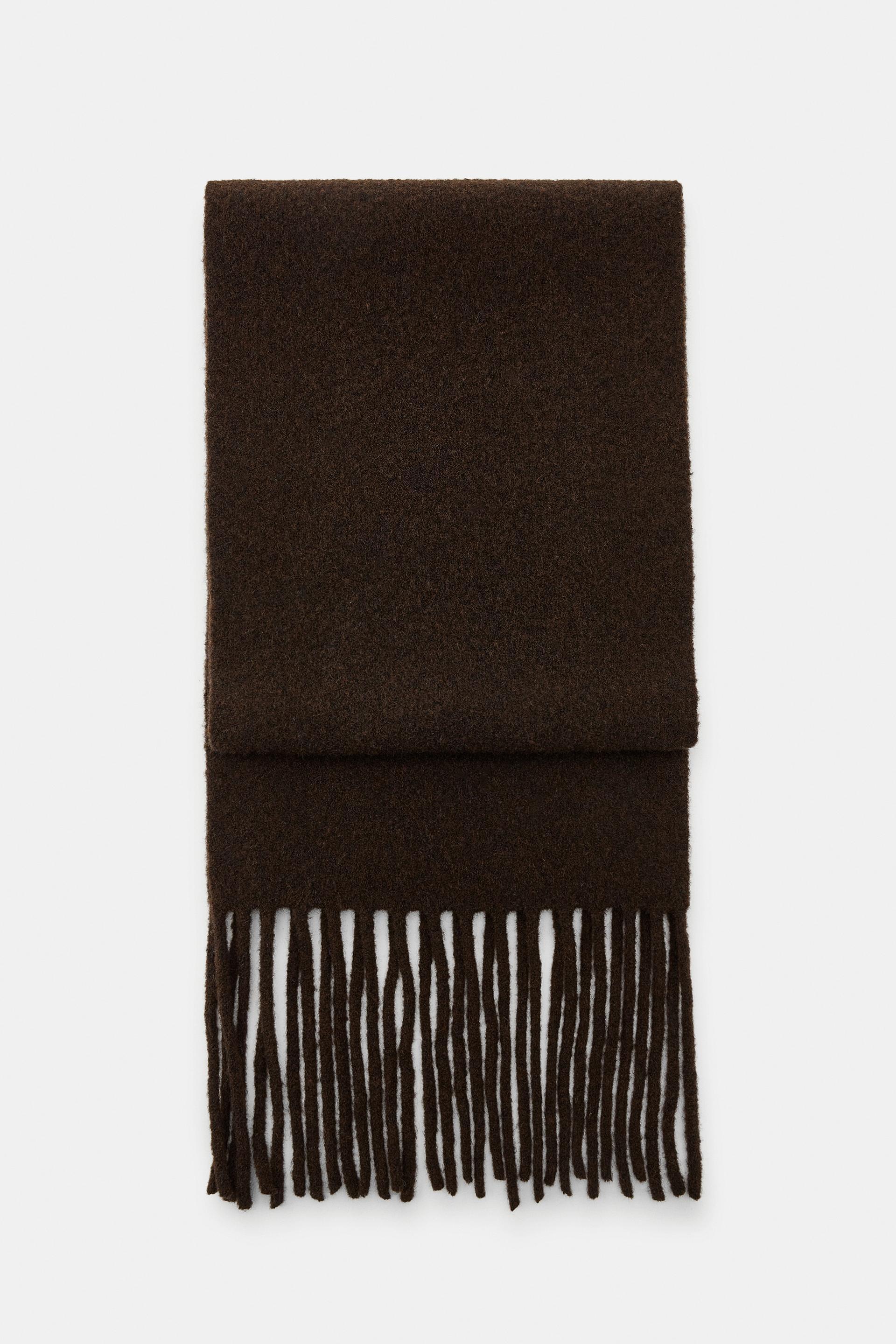 KNIT SCARF WITH WOOL FRINGE by ZARA