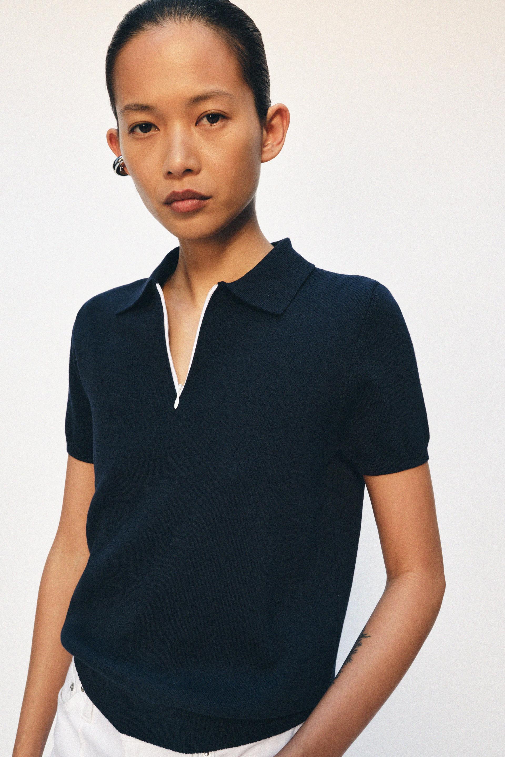 KNIT ZIP POLO SHIRT by ZARA