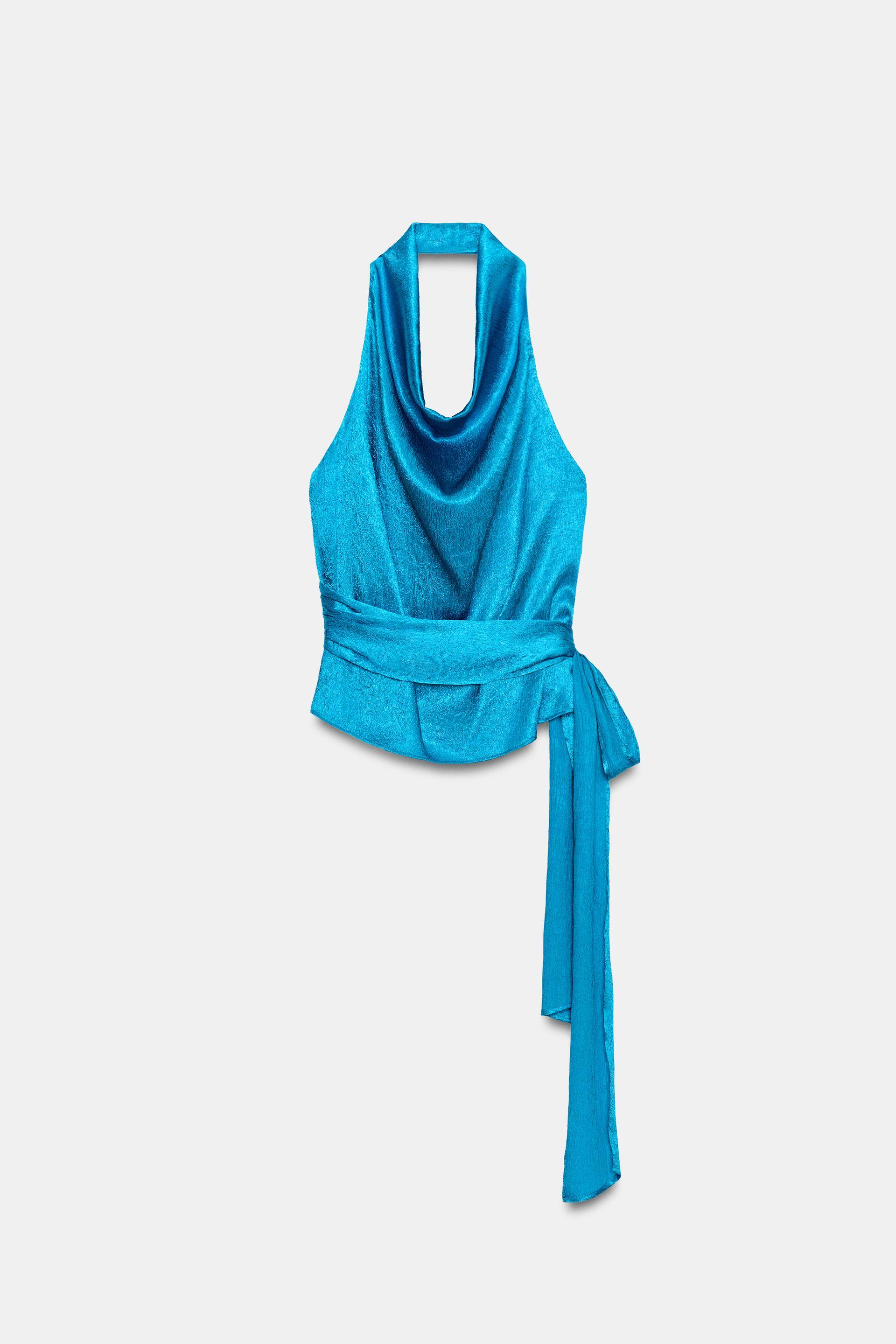 KNOTTED HALTER TOP by ZARA