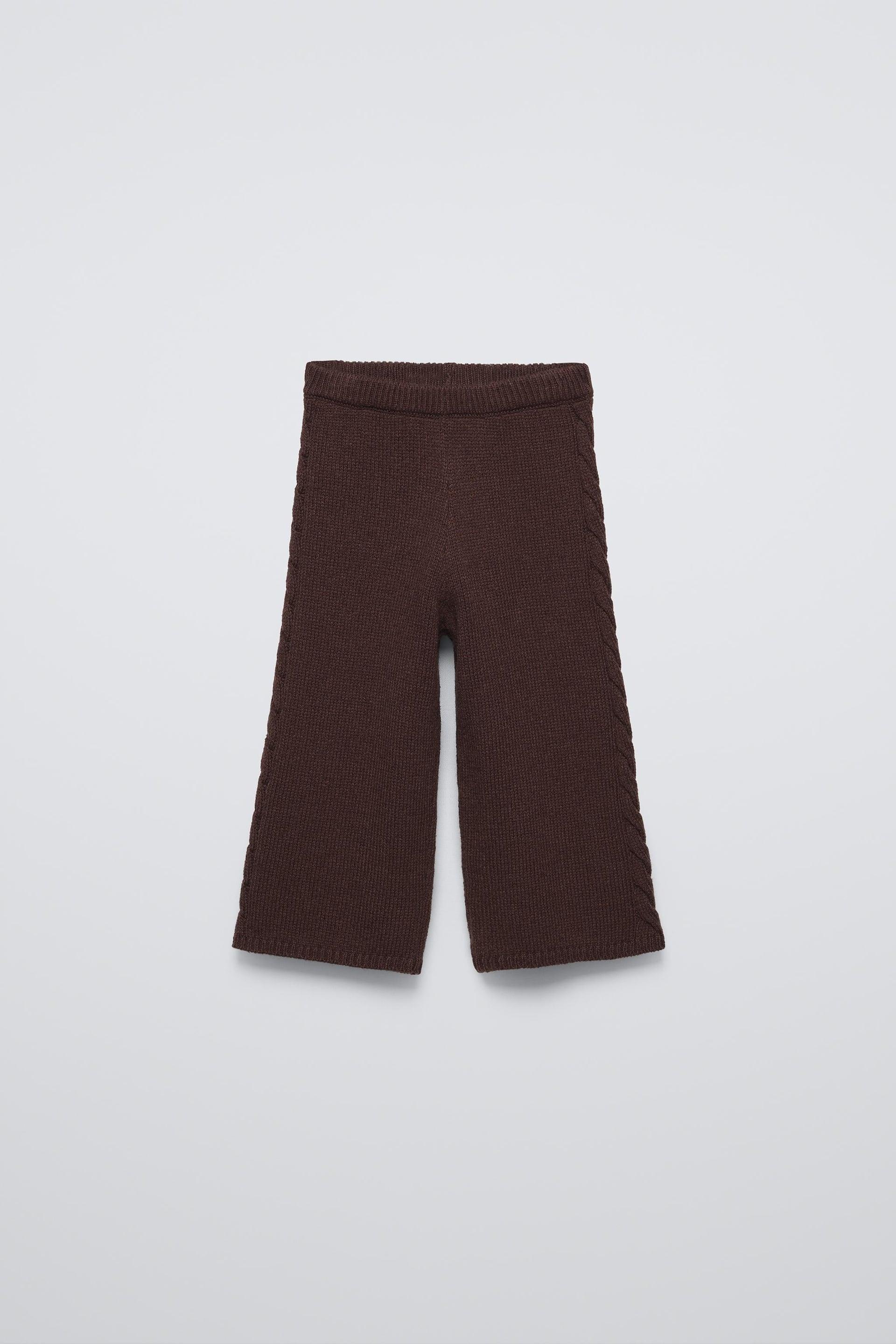 Knit pants with elastic waistband. Cable knit sides. by ZARA