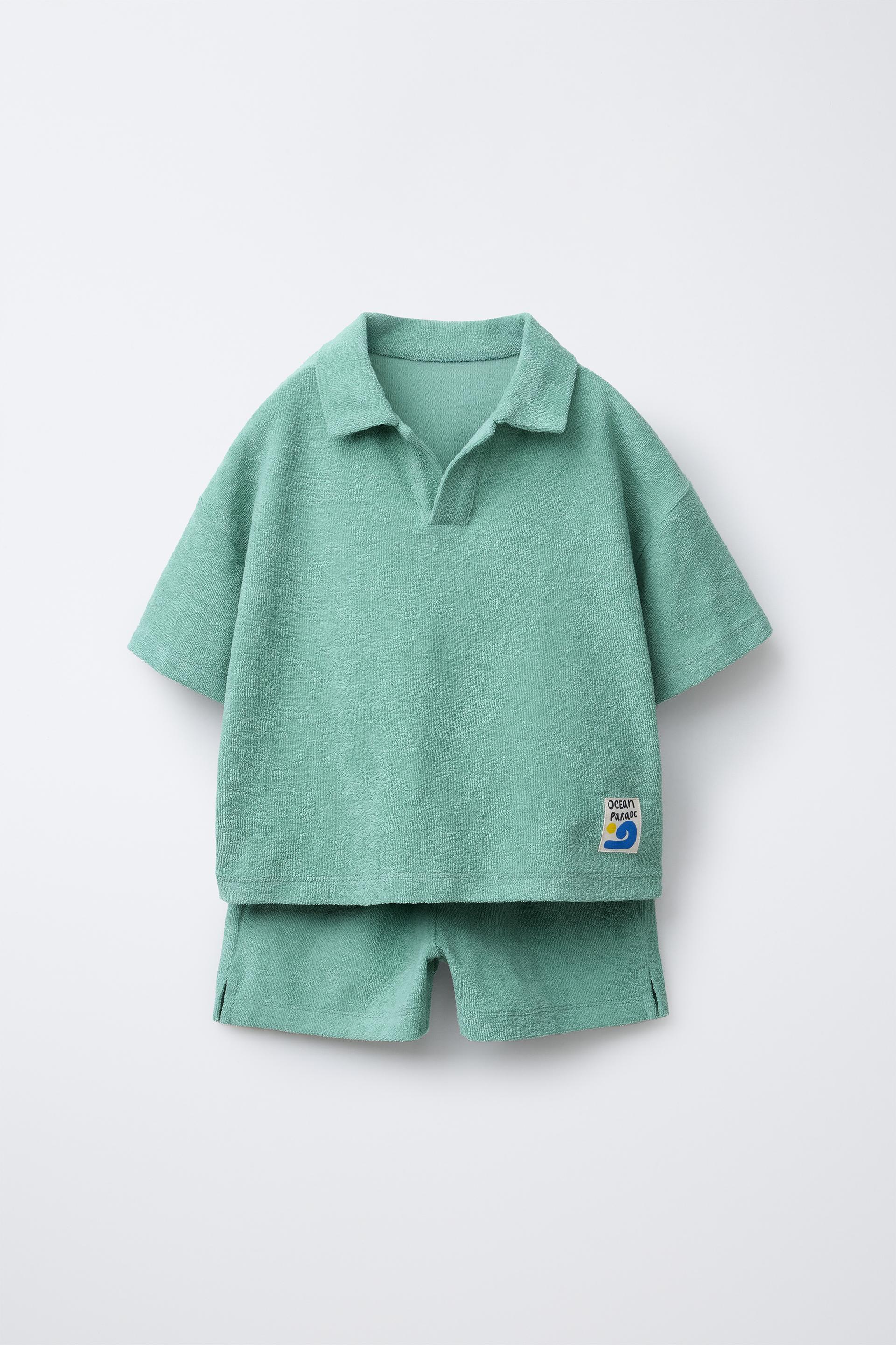 LABEL TERRY CLOTH POLO AND SHORTS SET by ZARA