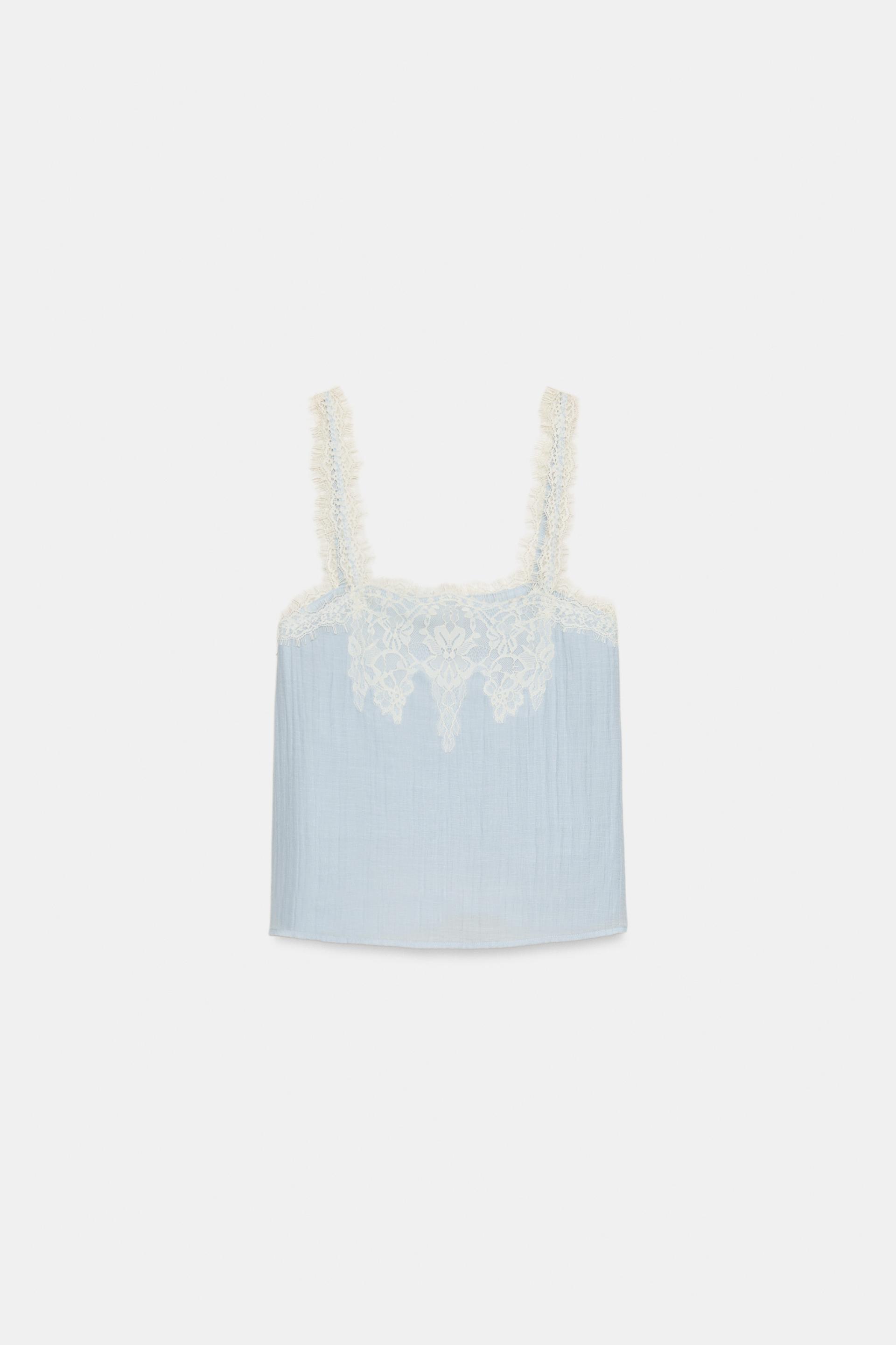 LACE CAMISOLE TOP by ZARA