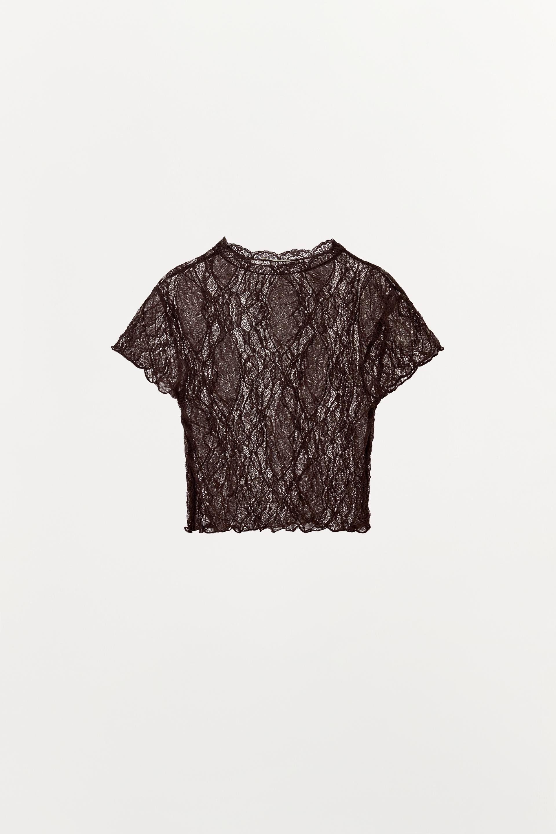 LACE CROP TOP by ZARA