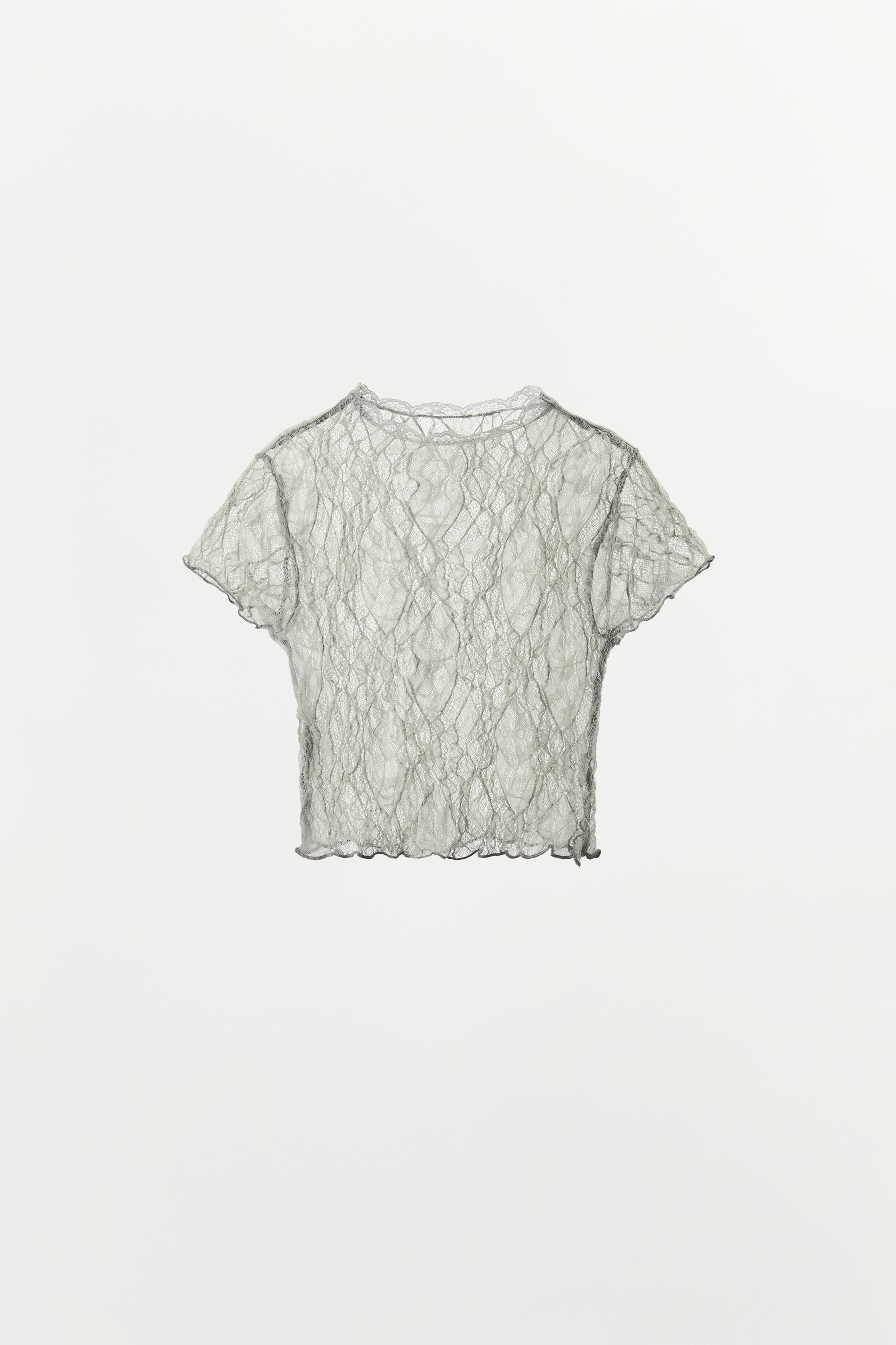 LACE CROP TOP by ZARA