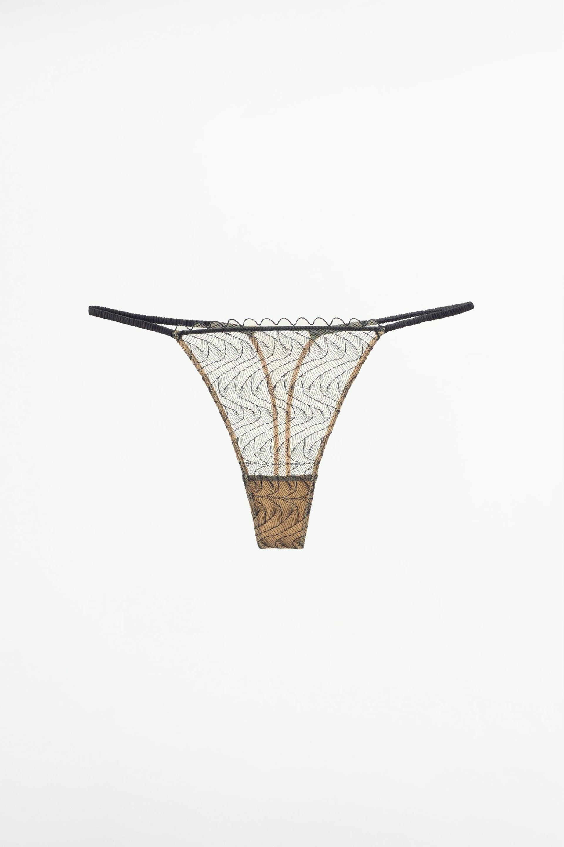 LACE EMBROIDERY THONG by ZARA