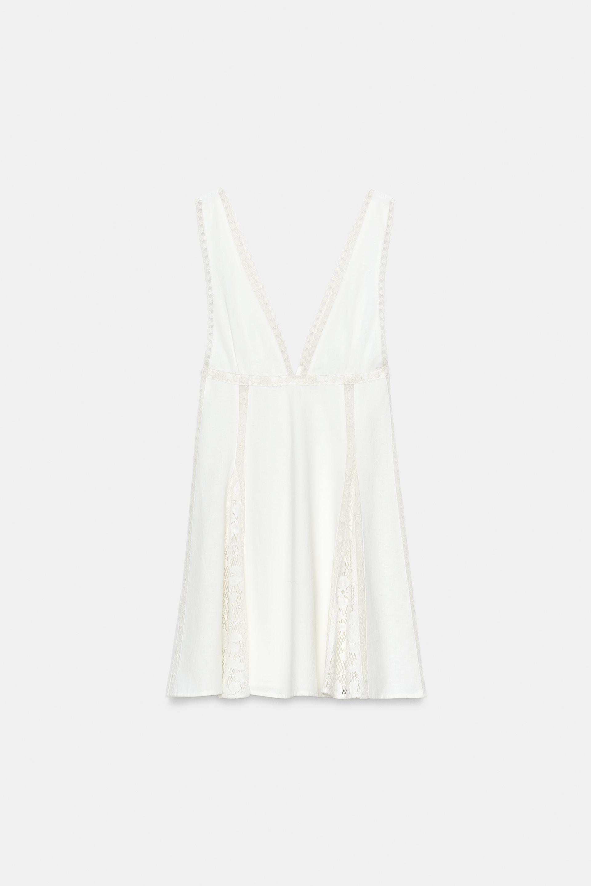 LACE GODET MINI DRESS by ZARA