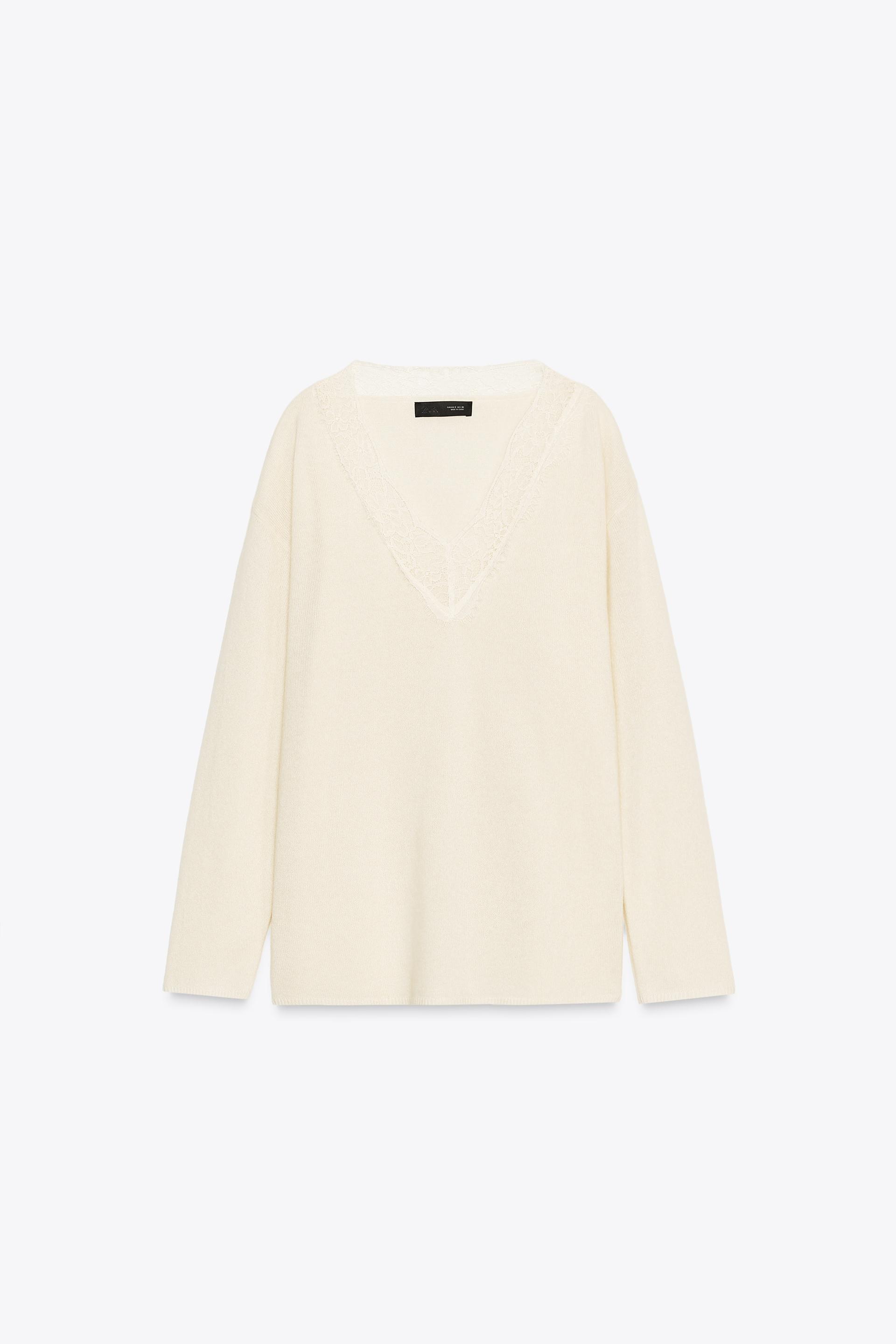 LACE KNIT SWEATER by ZARA
