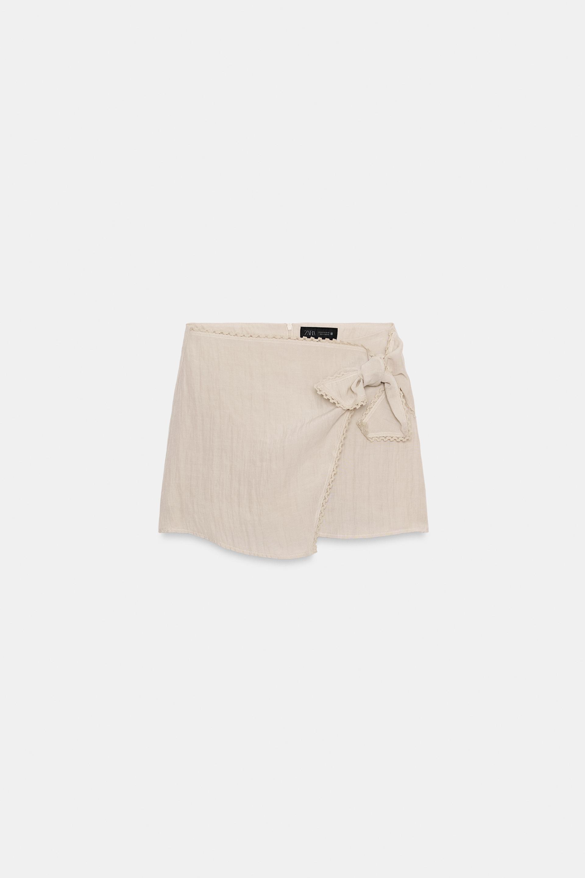 LACE KNOTTED SKORT by ZARA