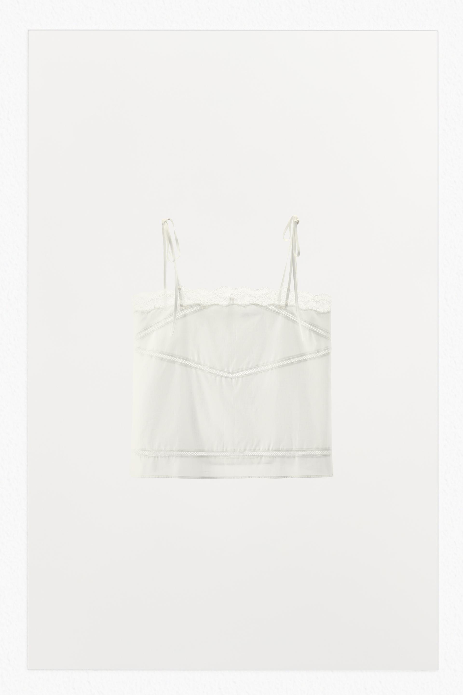 LACE LADDER STITCH TOP by ZARA