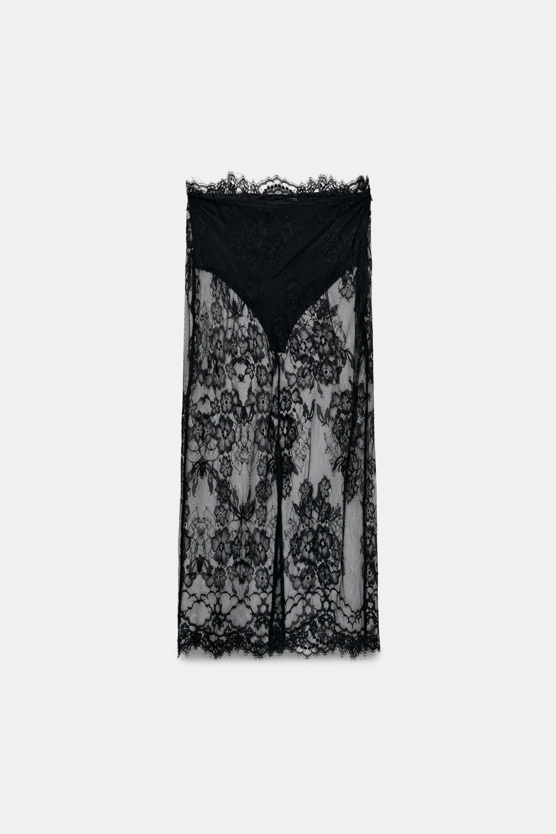 LACE MIDI SKIRT by ZARA