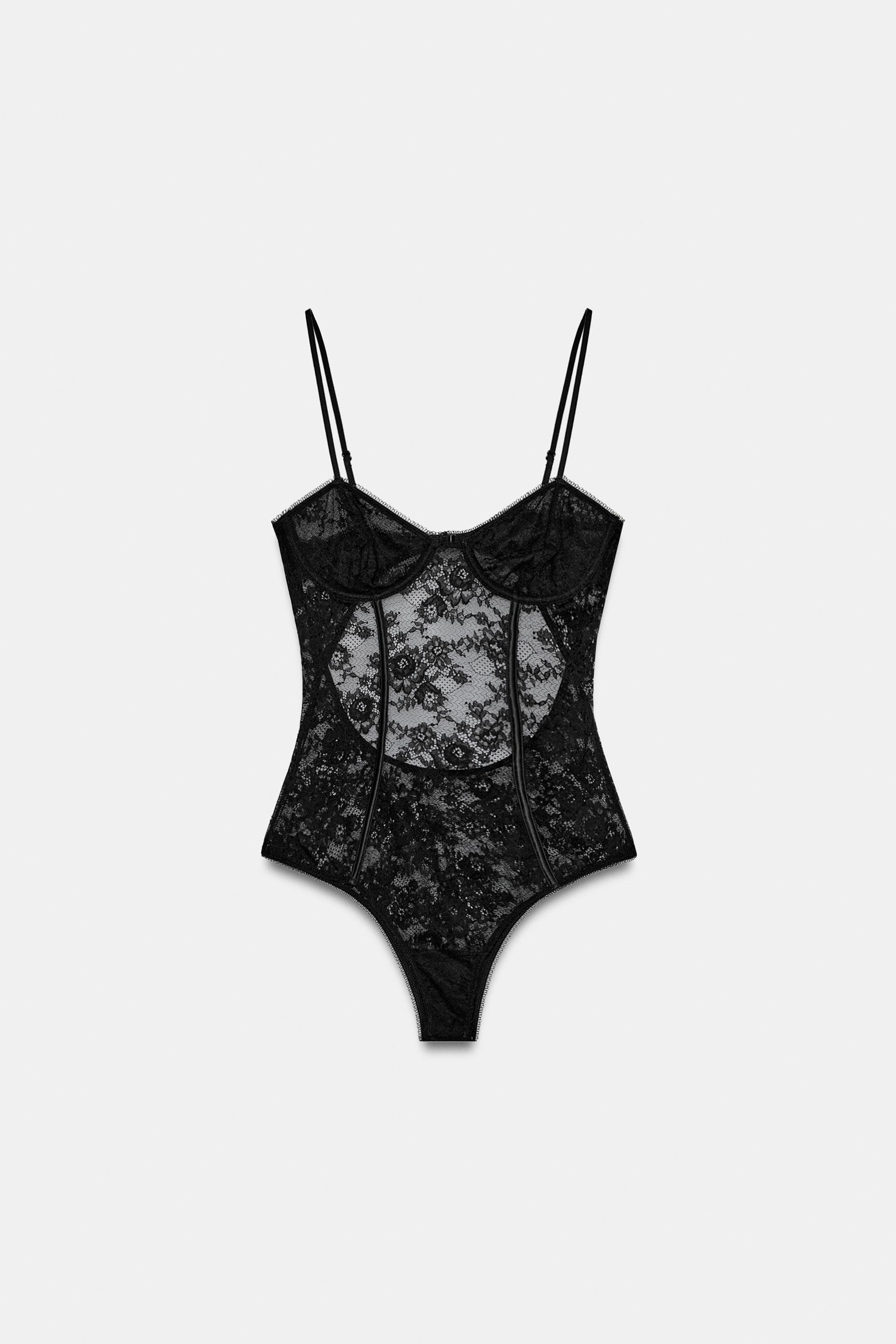 LACE OPEN-BACK BODYSUIT by ZARA