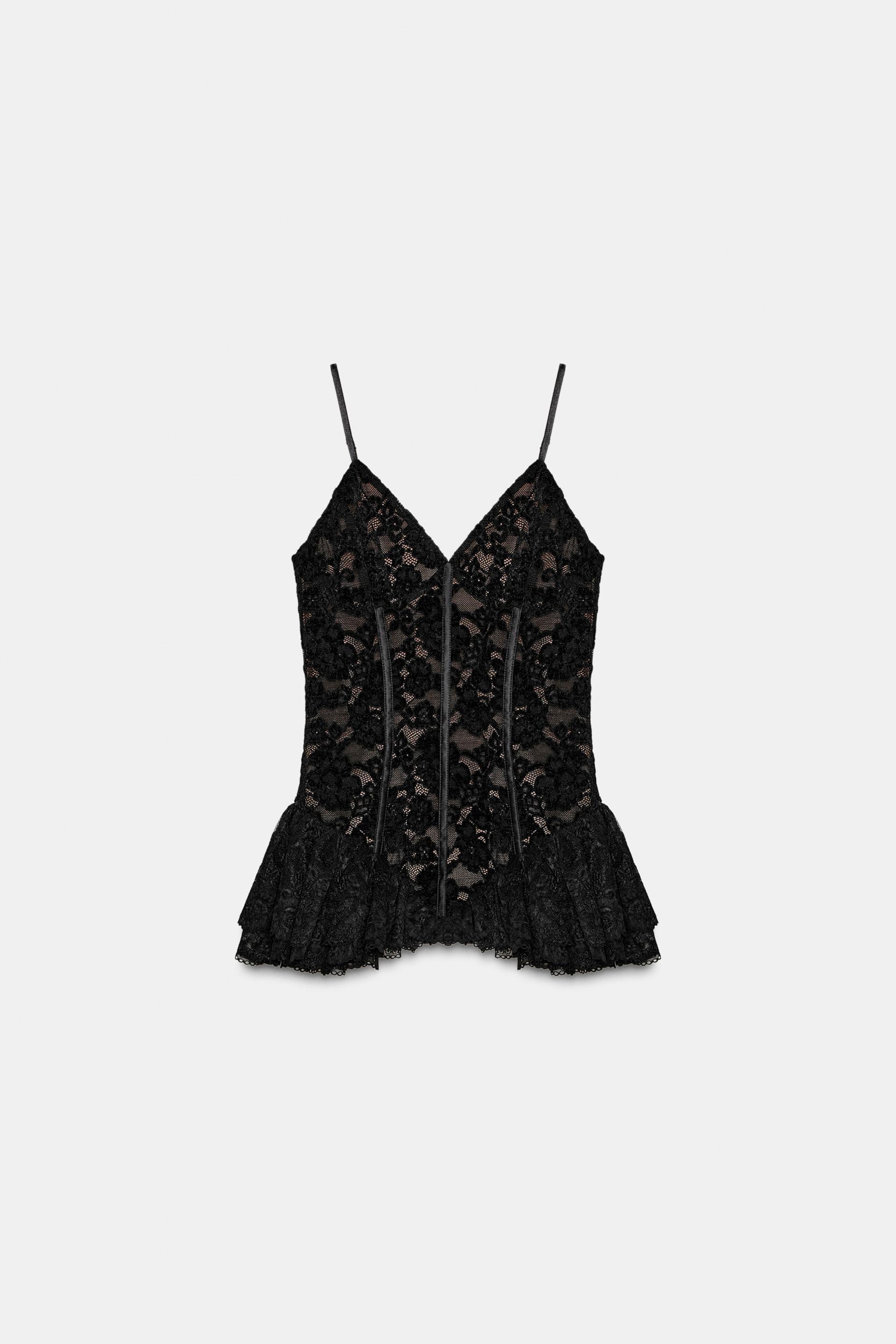 LACE PEPLUM TOP by ZARA