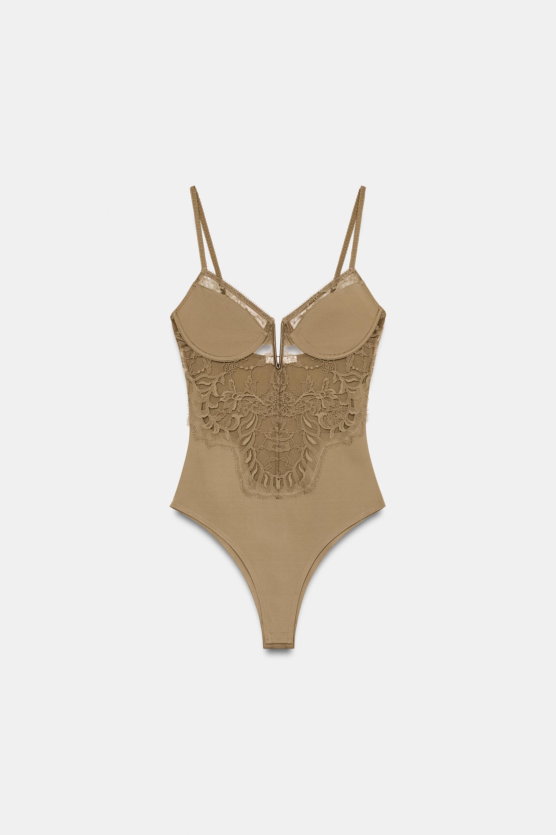 LACE POLYAMIDE BODYSUIT by ZARA