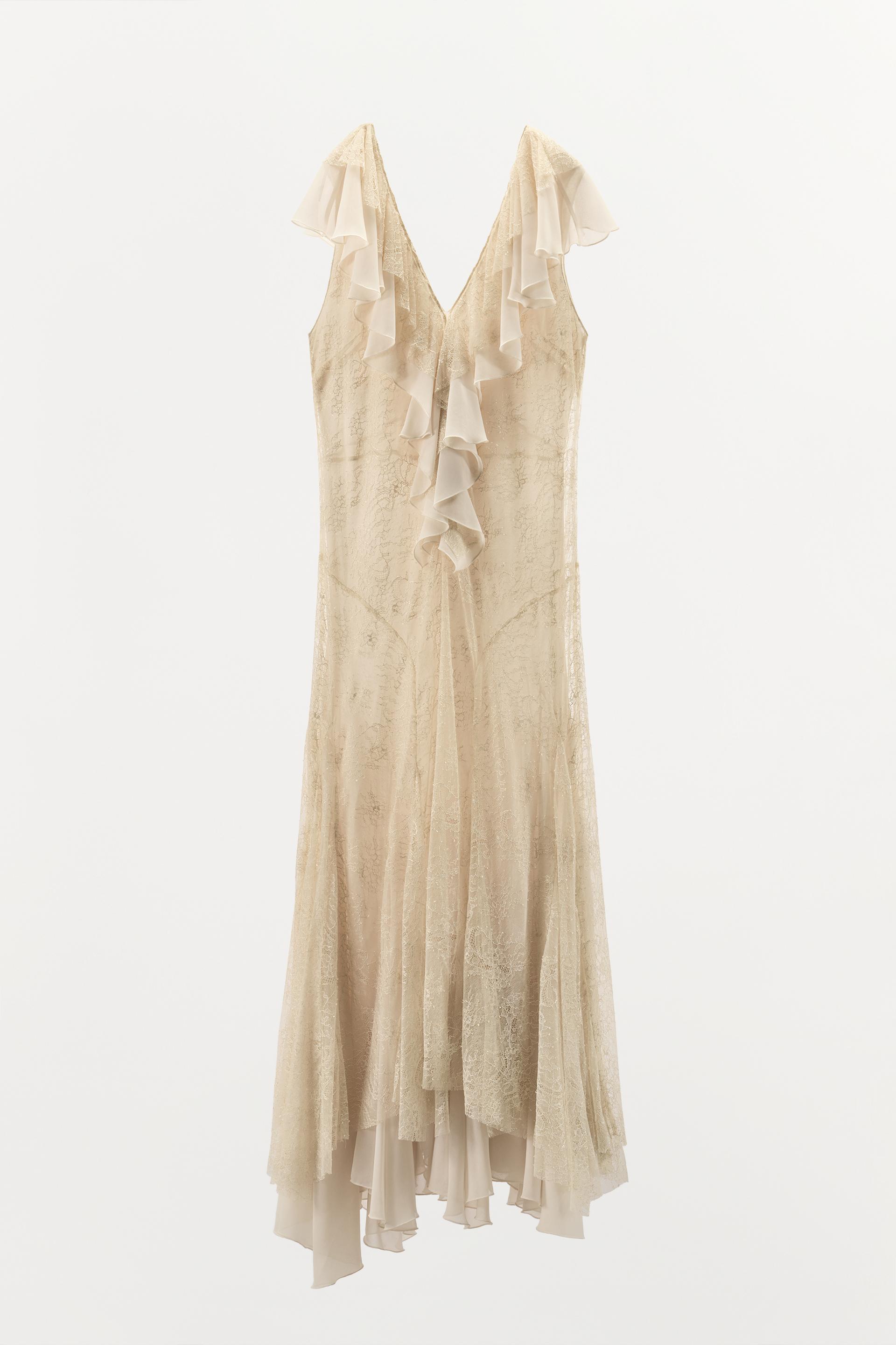 LACE RUFFLED DRESS ZW COLLECTION by ZARA