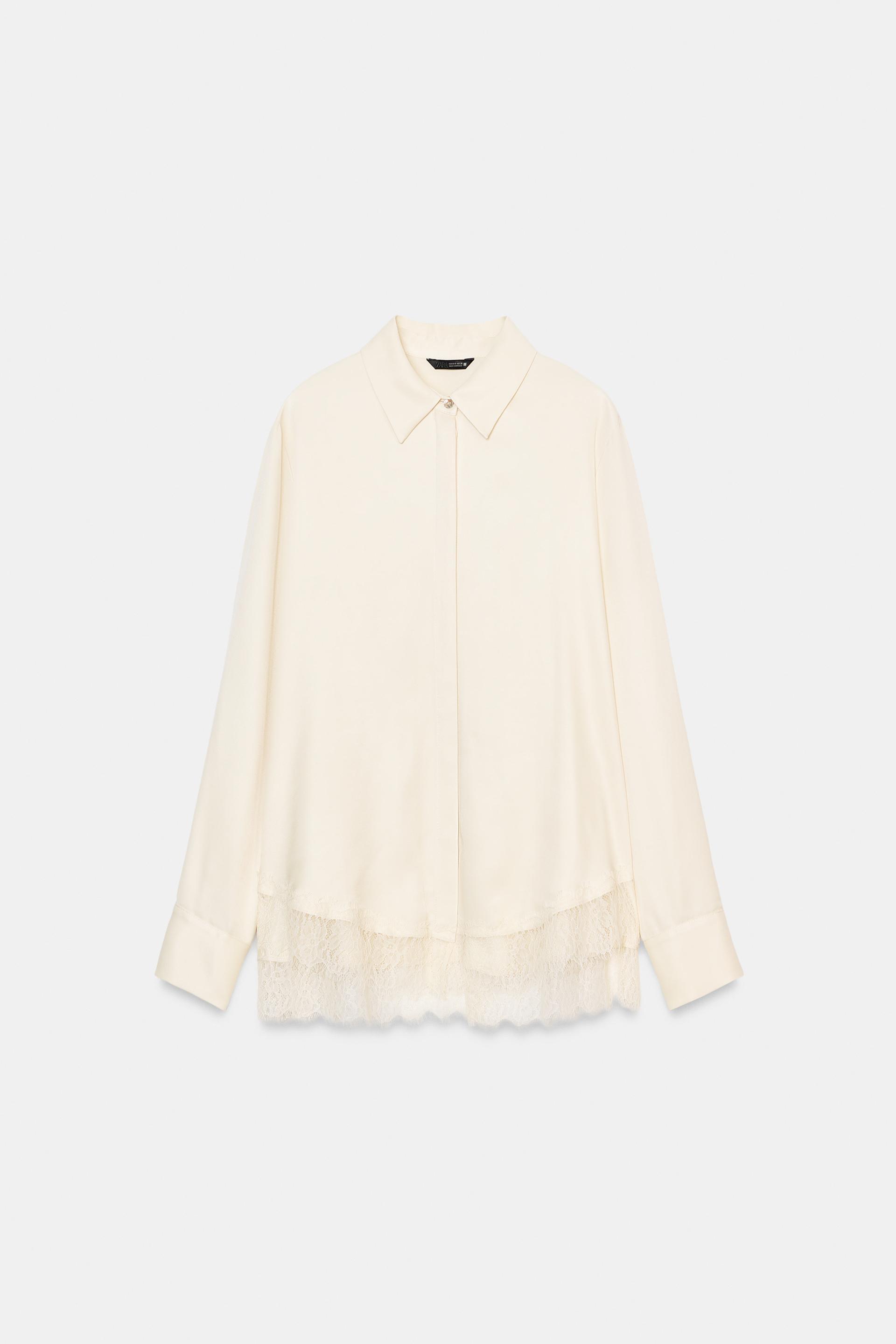 LACE SATIN EFFECT SHIRT by ZARA