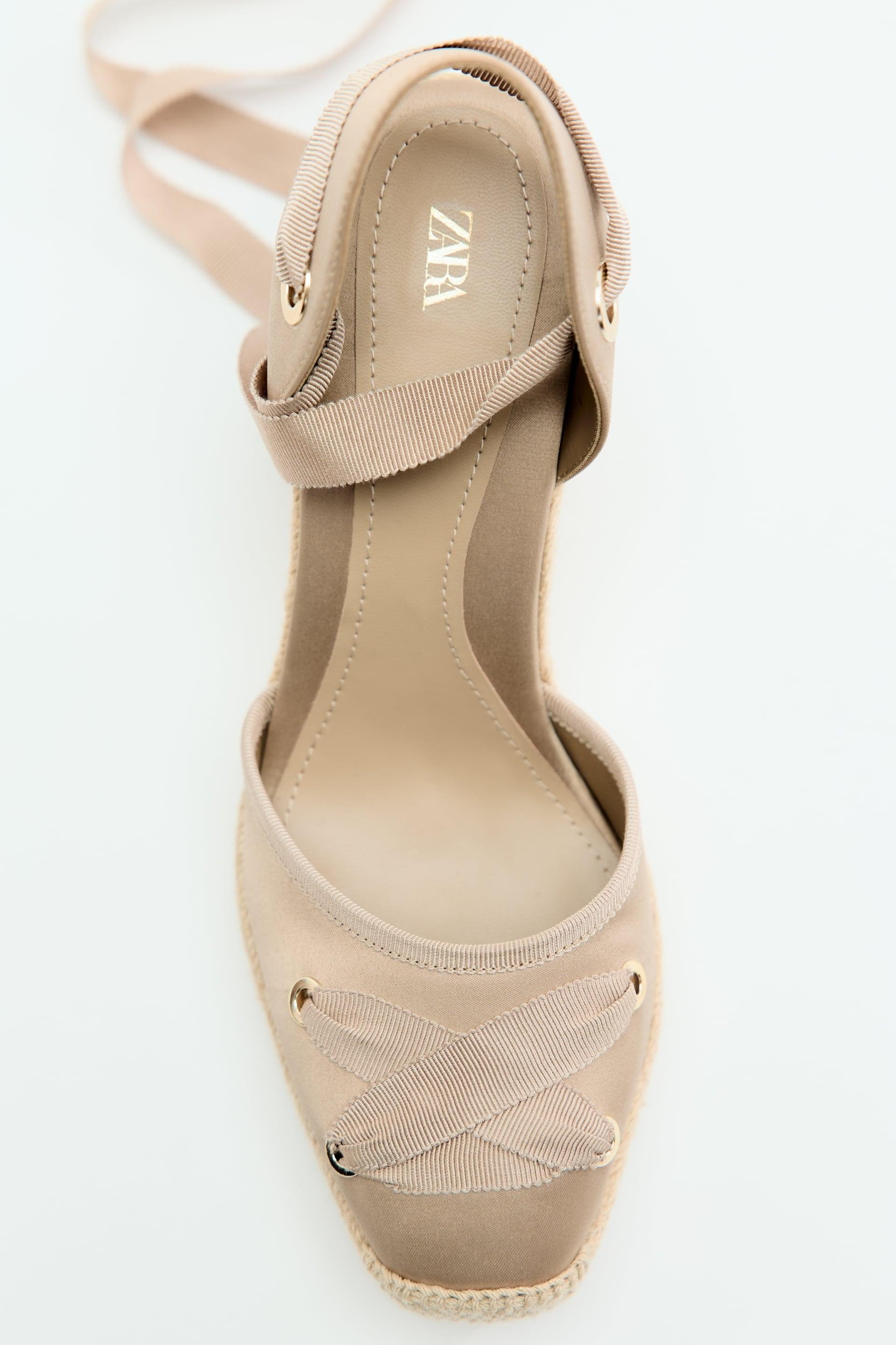 LACE-UP FABRIC WEDGES by ZARA