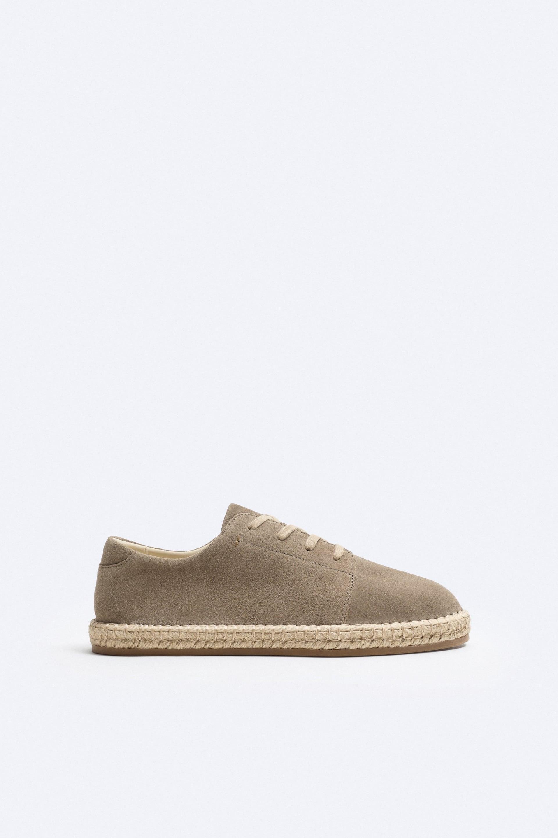 LACE UP SUEDE ESPADRILLES by ZARA