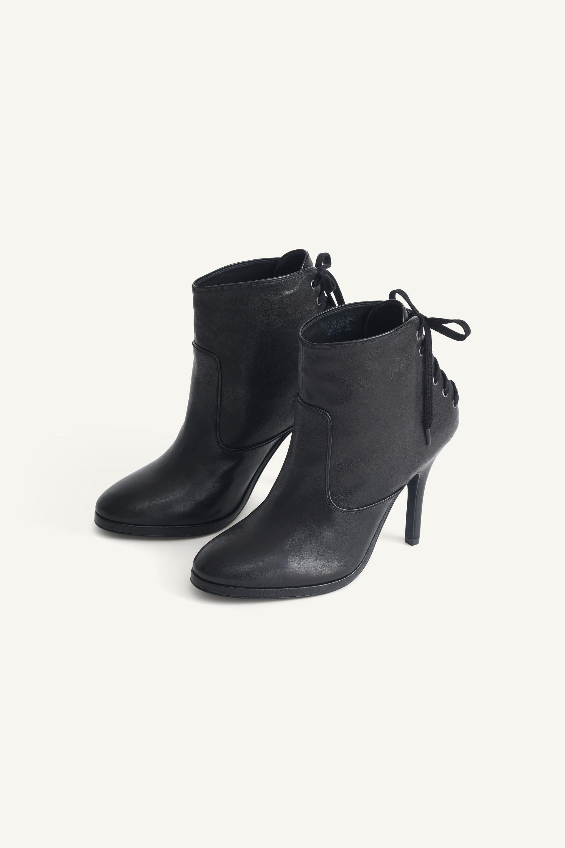 LACED LEATHER ANKLE BOOTS X KATE MOSS by ZARA