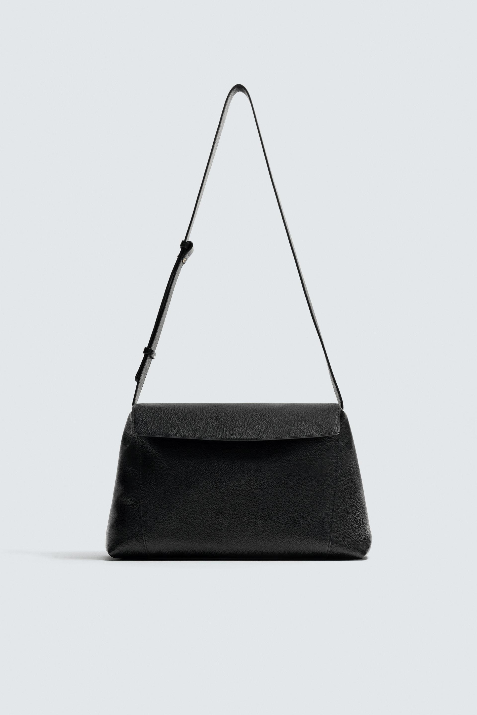LARGE LEATHER CROSSBODY BAG by ZARA