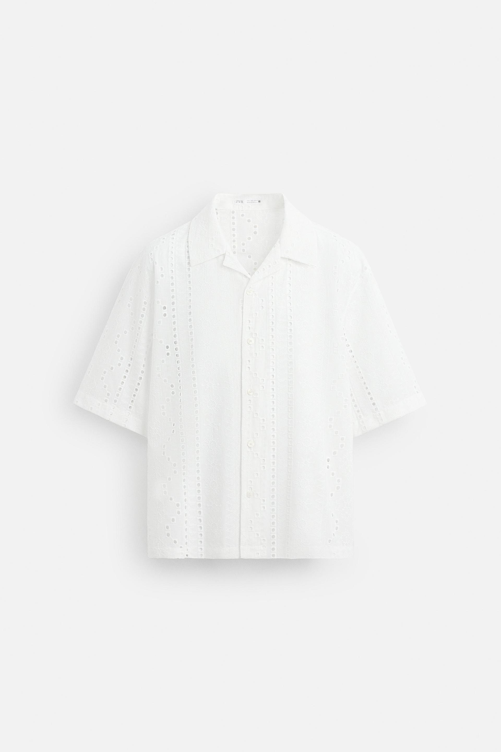 LASER CUT EMBROIDERY SHIRT by ZARA