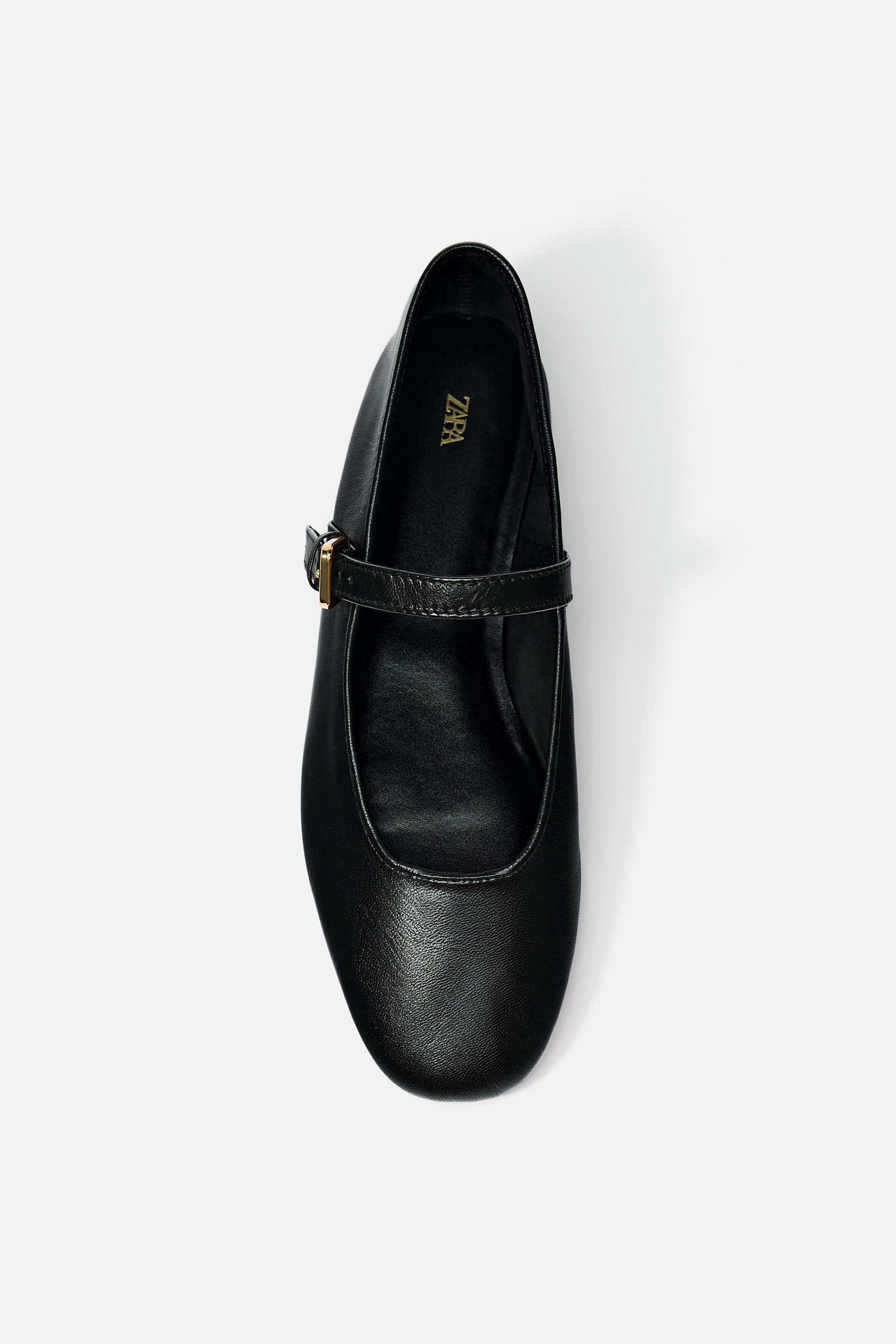 LEATHER BALLET FLATS by ZARA