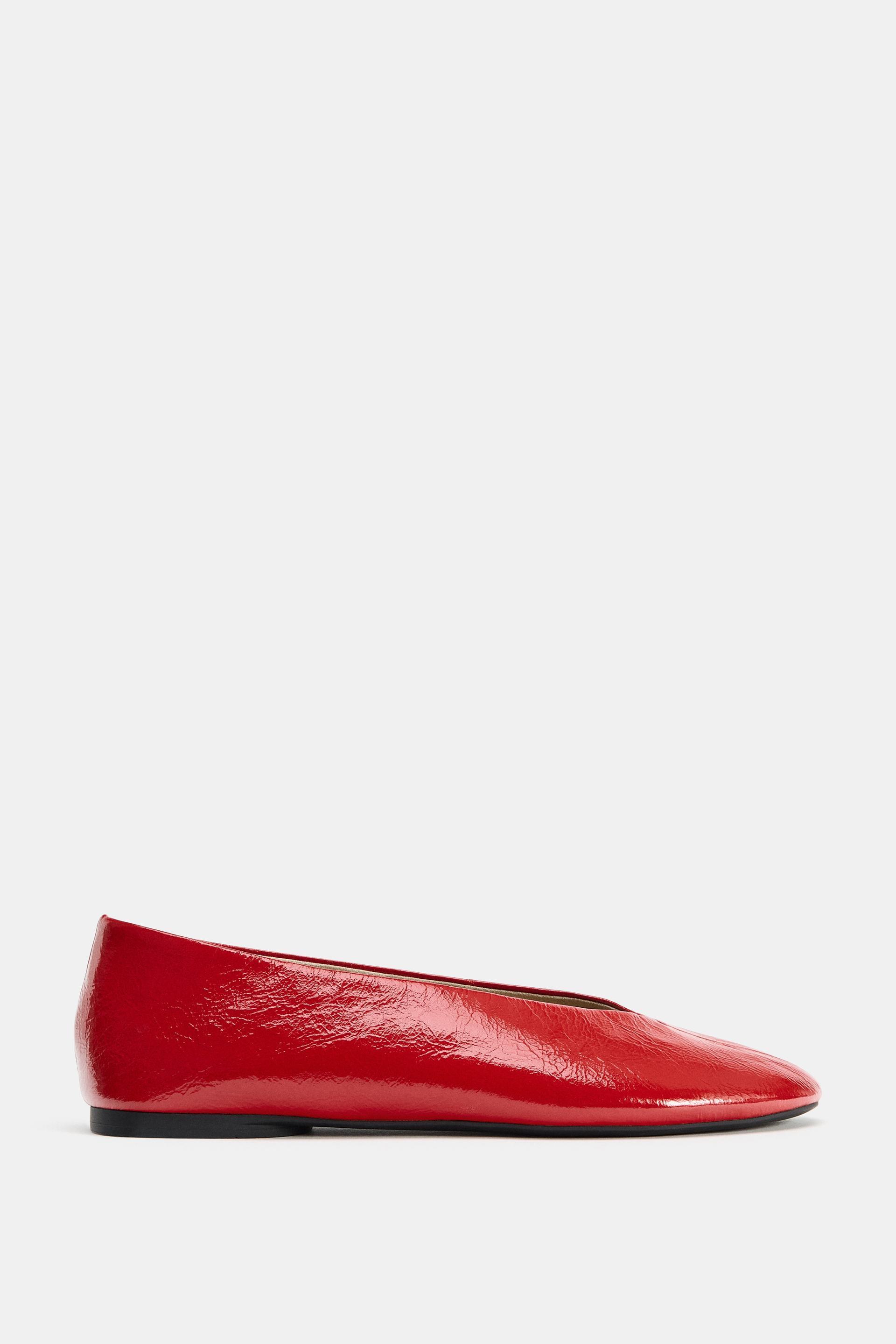 LEATHER BALLET FLATS by ZARA