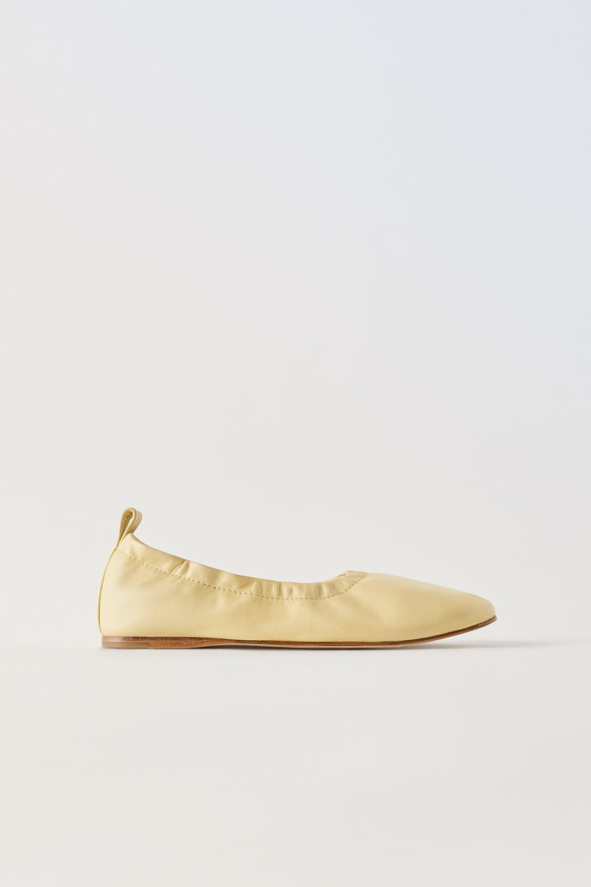 LEATHER BALLET FLATS by ZARA