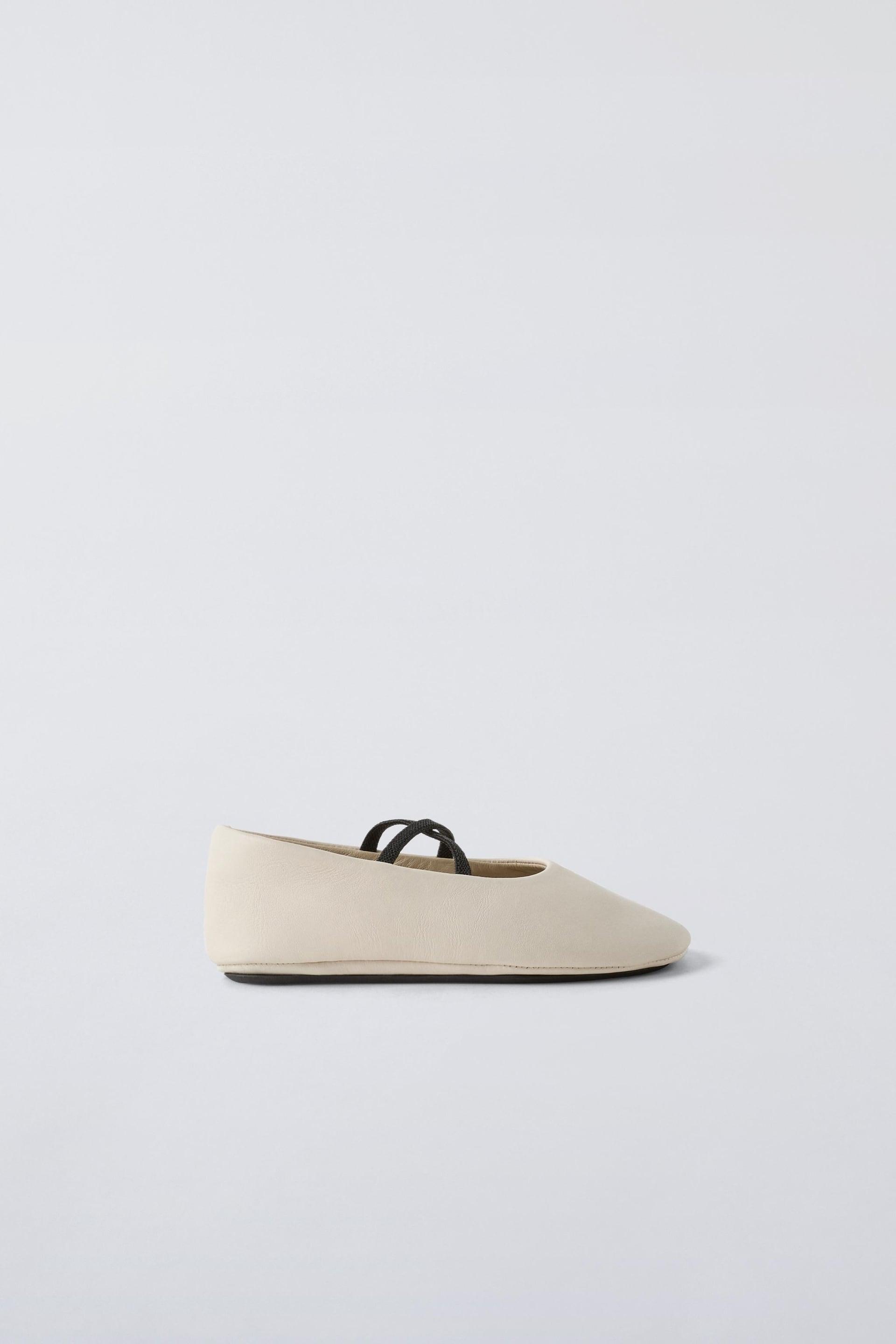 LEATHER BALLET FLATS by ZARA