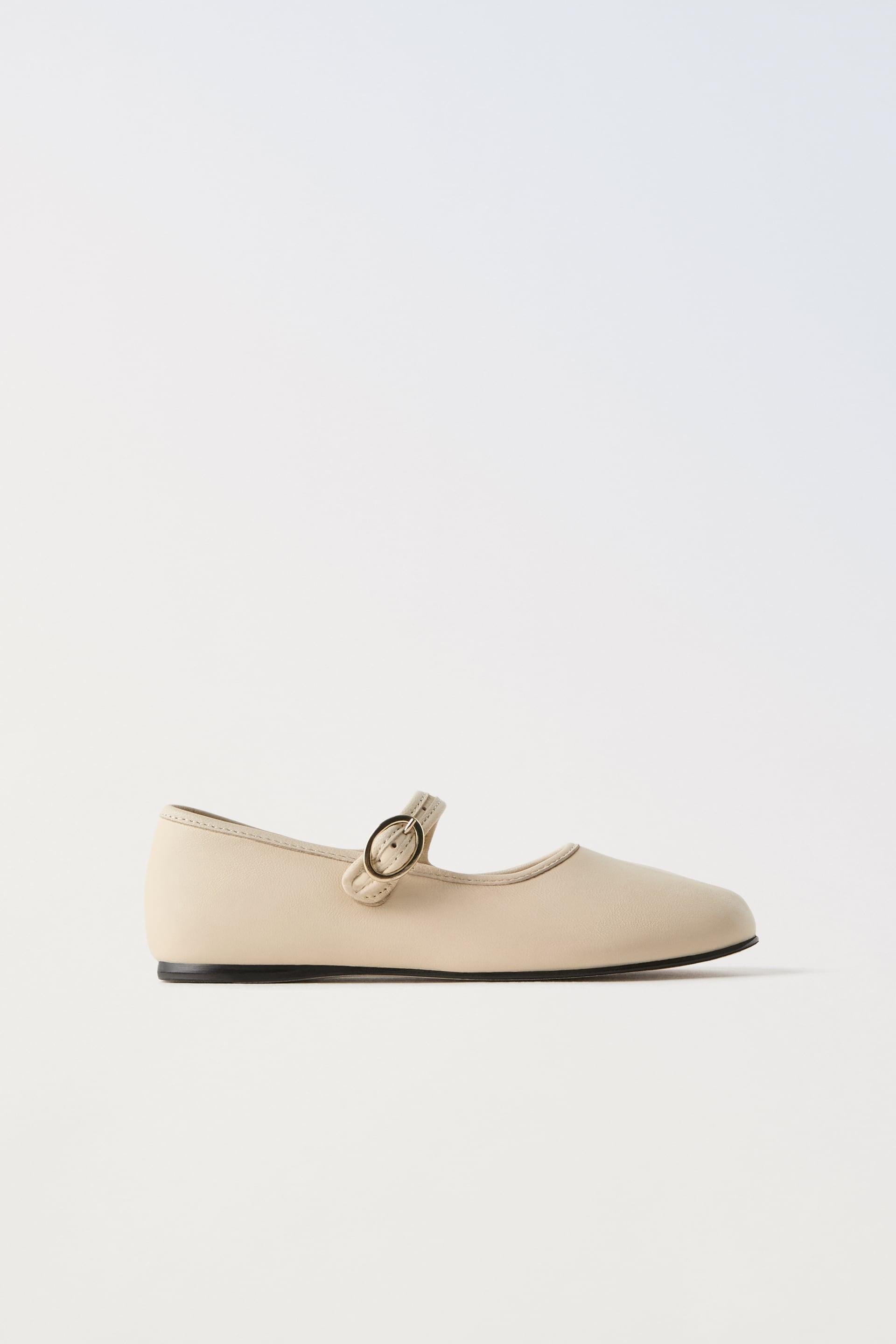 LEATHER BALLET FLATS by ZARA