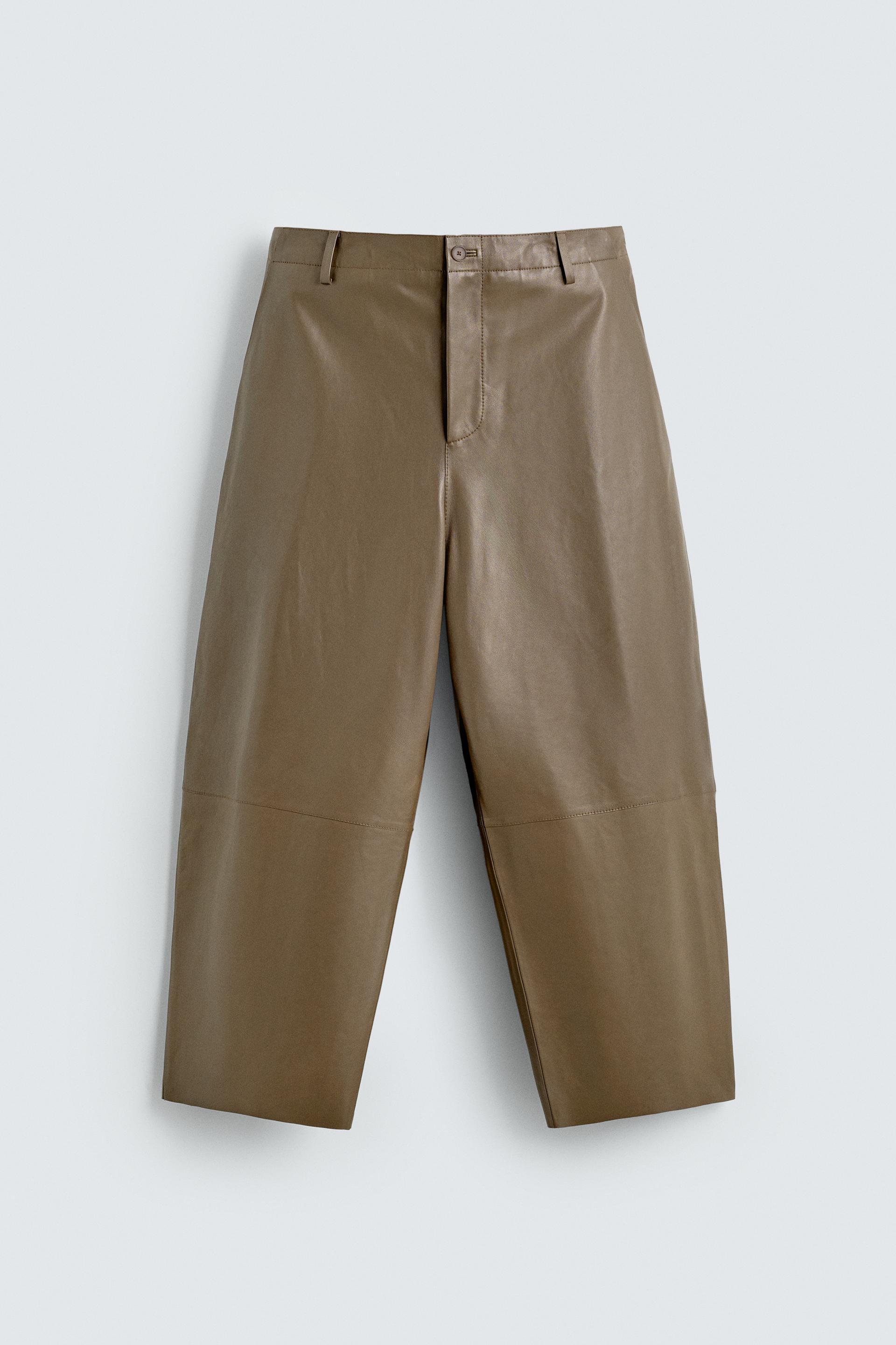 LEATHER BALLOON FIT PANTS by ZARA
