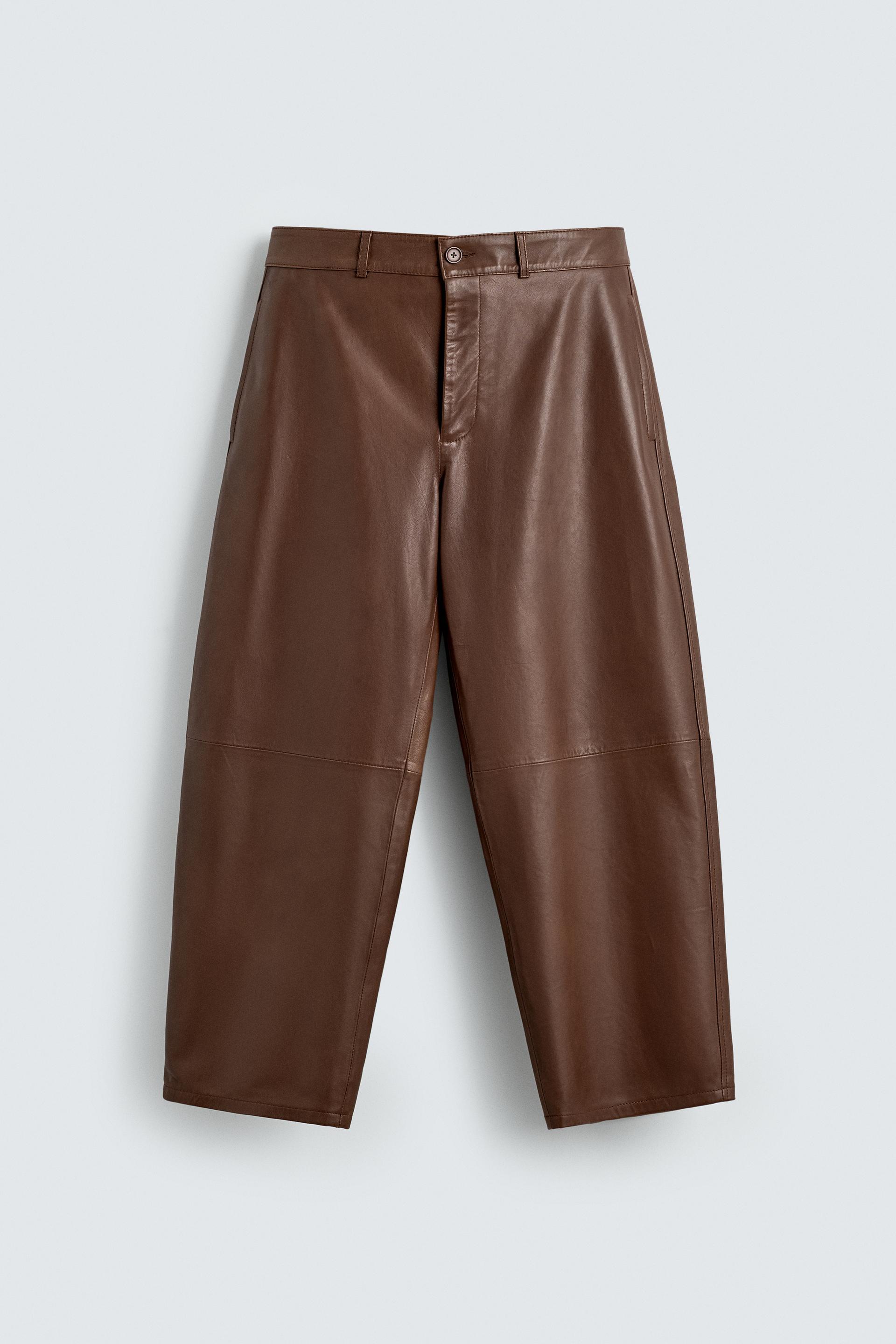 LEATHER BALLOON FIT PANTS by ZARA