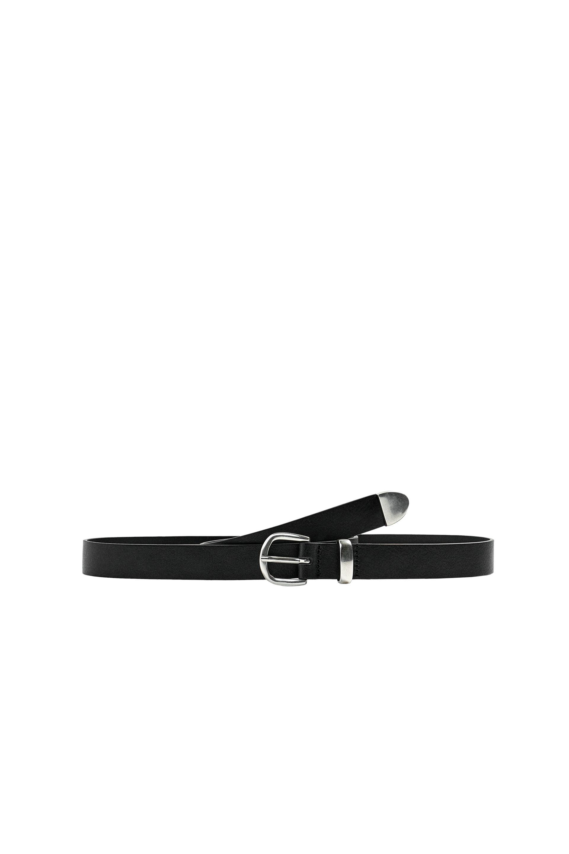 LEATHER BELT WITH METAL TIP by ZARA