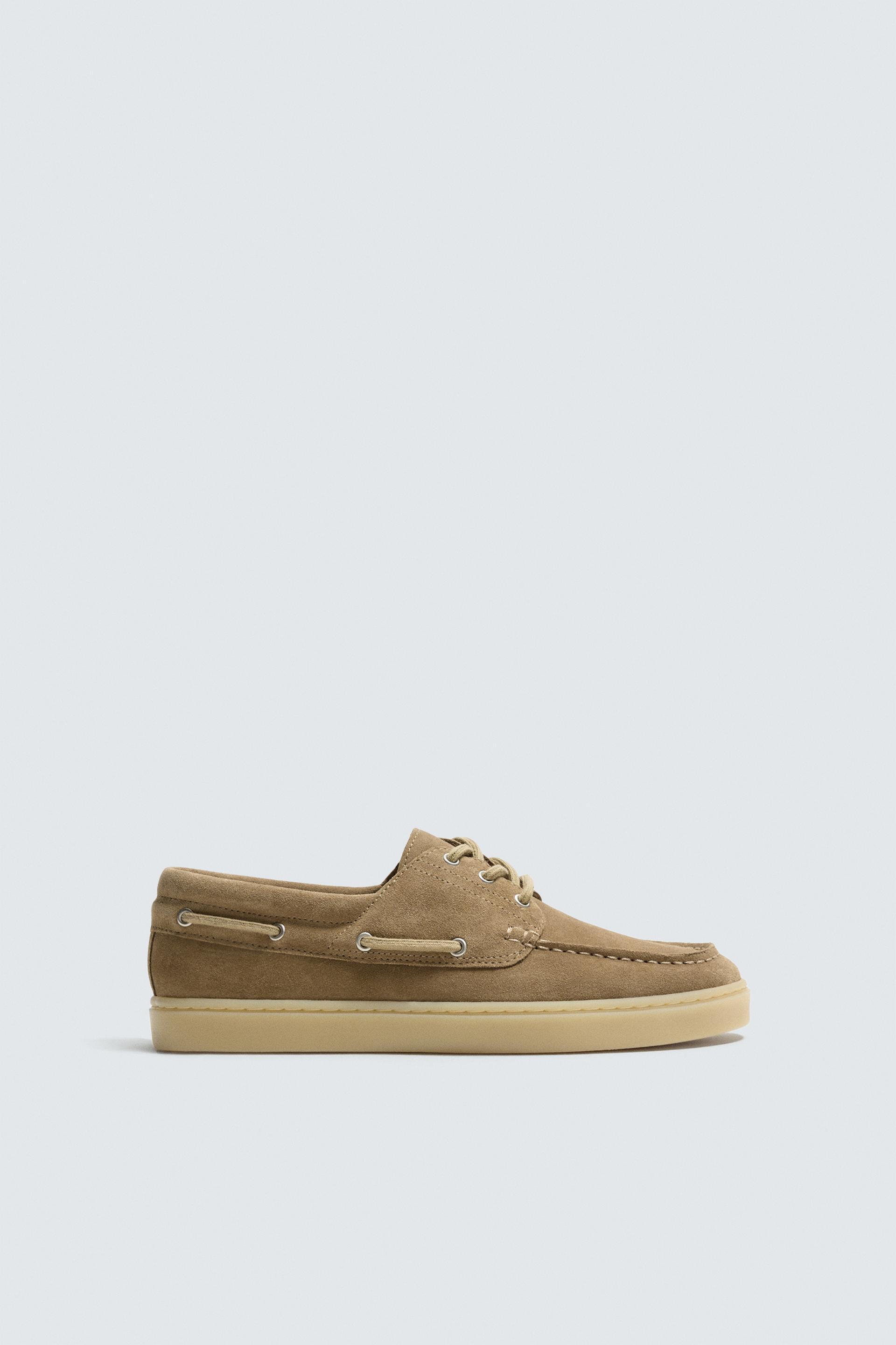 LEATHER BOAT SHOES by ZARA