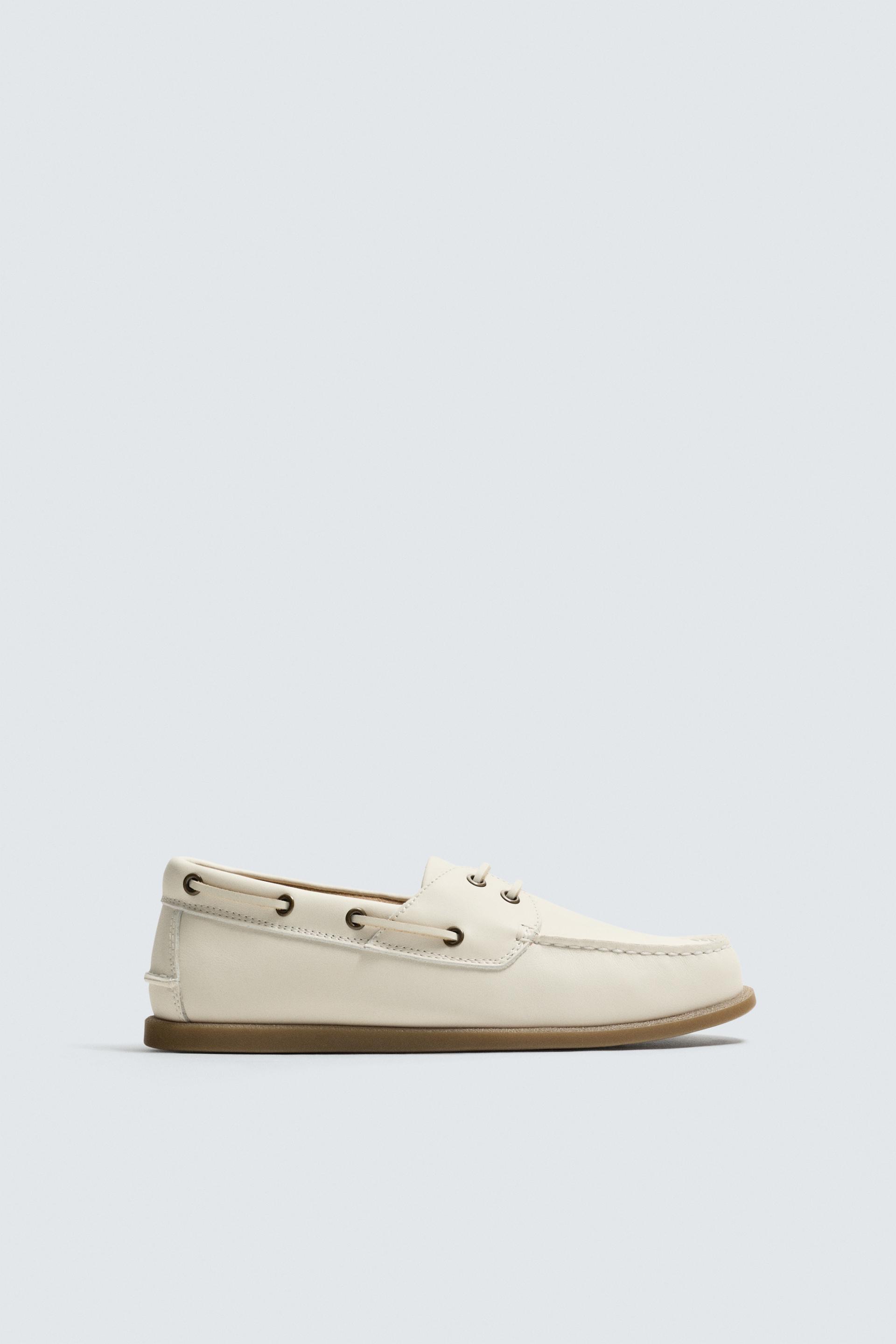 LEATHER BOAT SHOES by ZARA