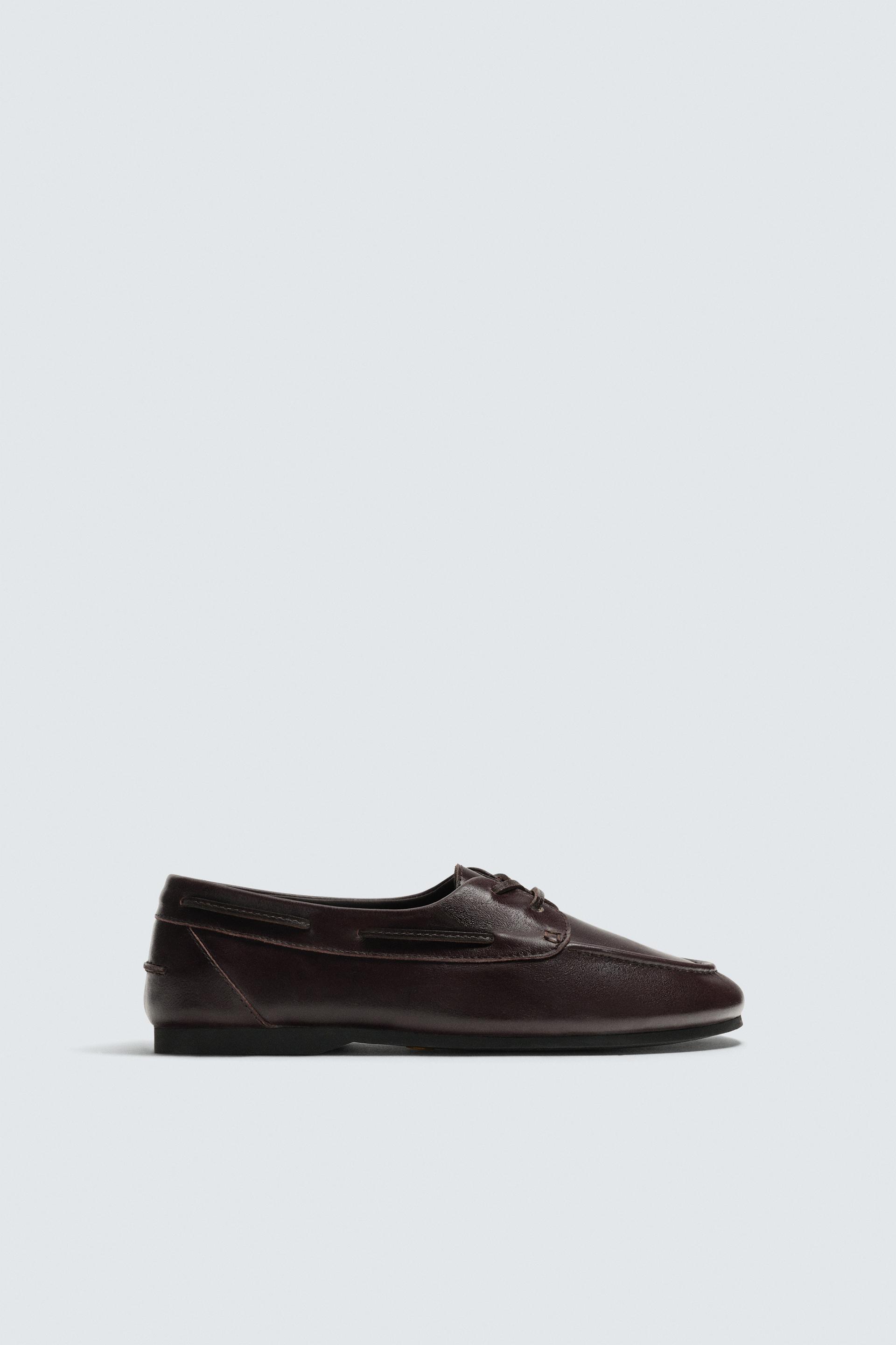 LEATHER BOAT SHOES WITH VIBRAM® SOLE AARON LEVINE X ZARA by ZARA