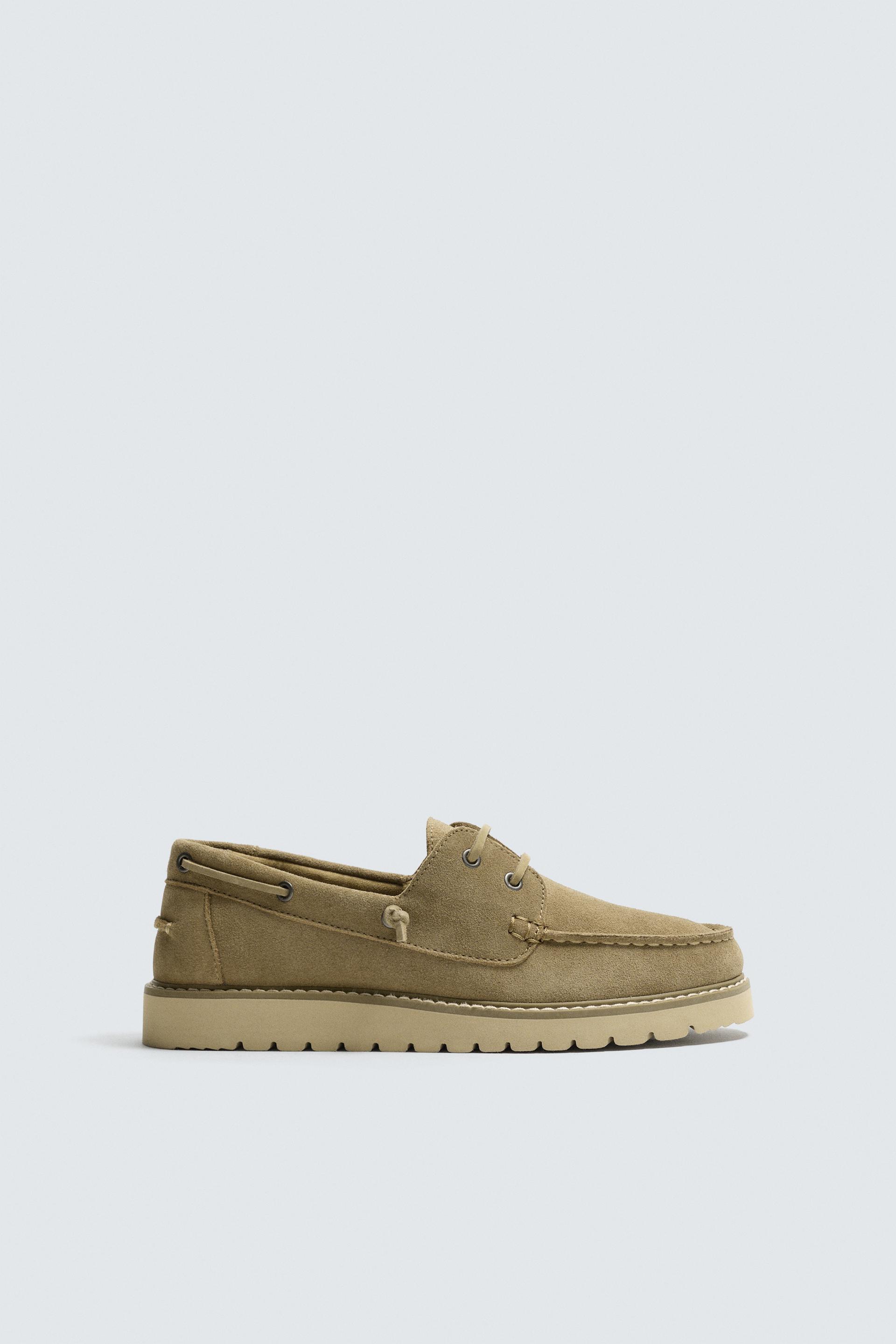 LEATHER BOAT SHOES by ZARA