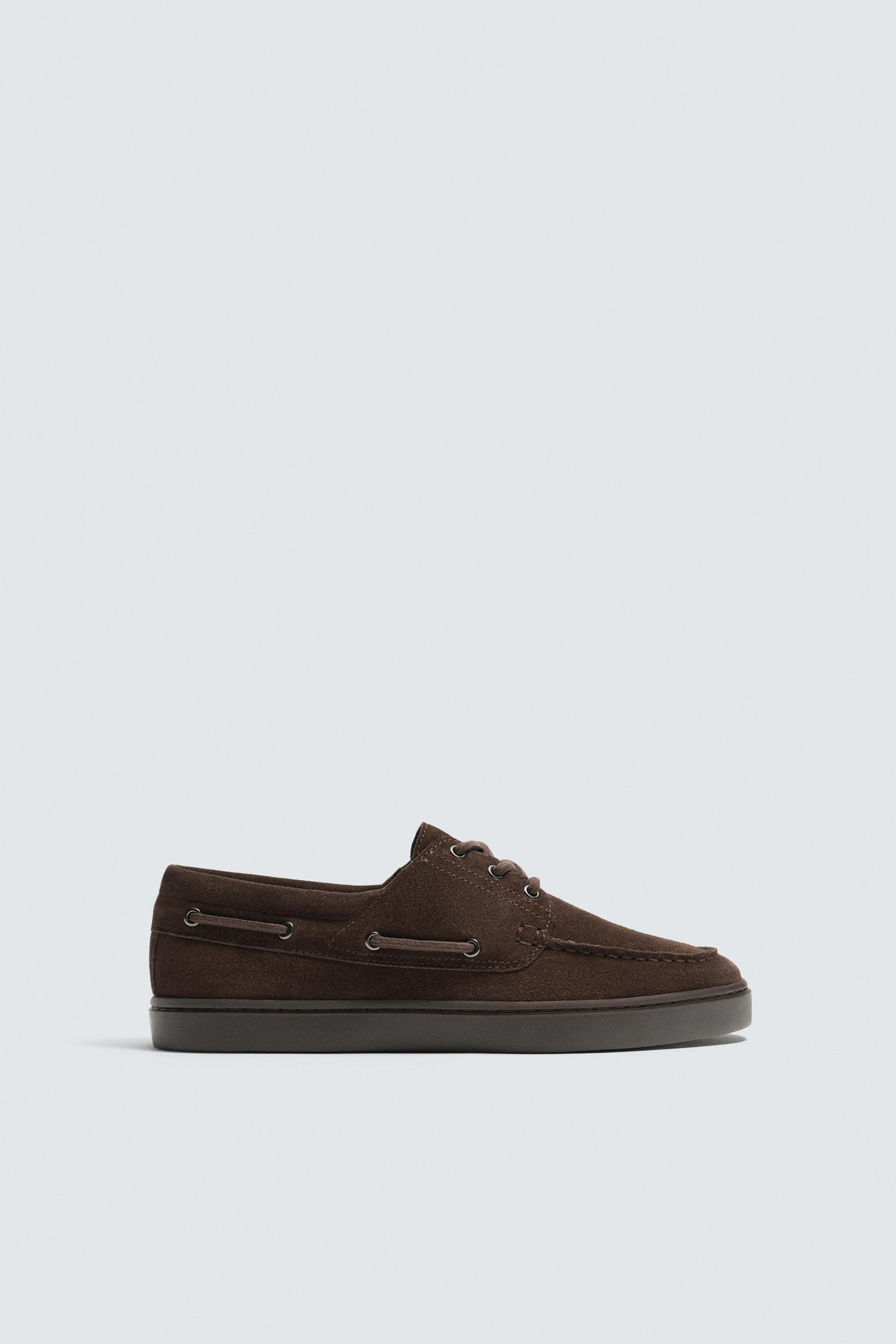 LEATHER BOAT SHOES by ZARA