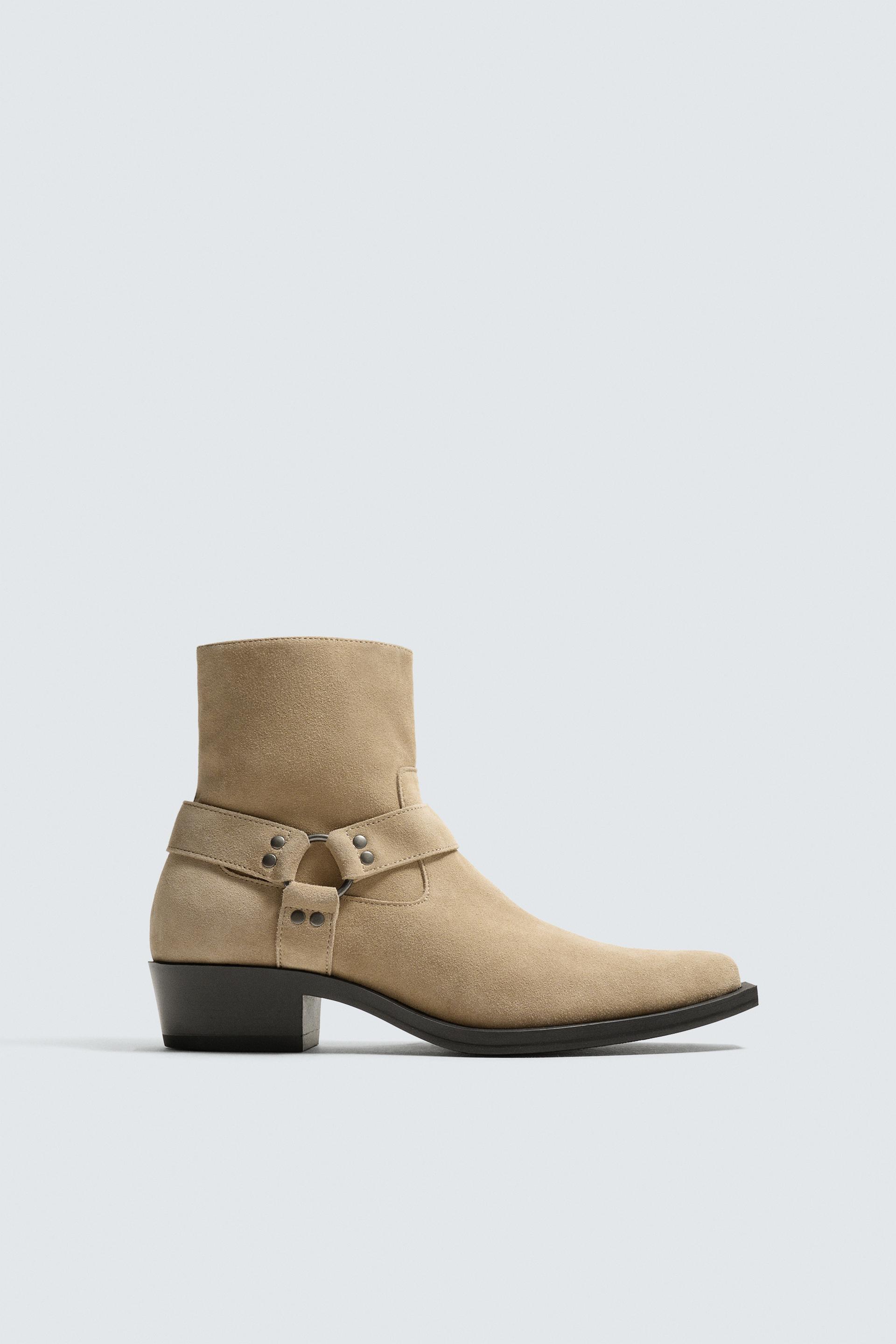 LEATHER BOOTS WITH HARNESS DETAIL by ZARA