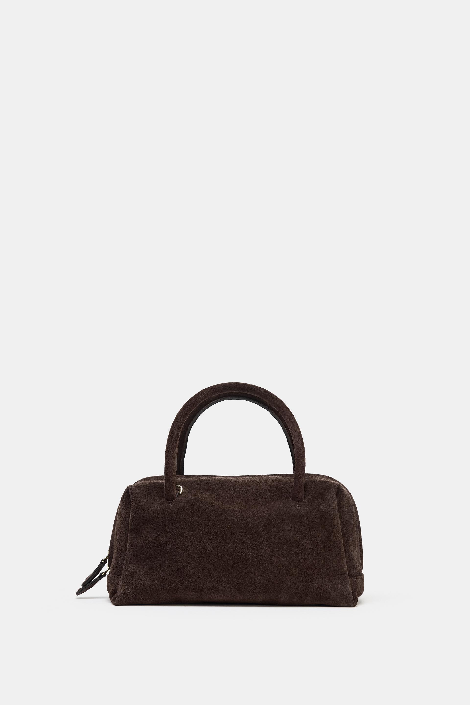 LEATHER BOWLING BAG by ZARA