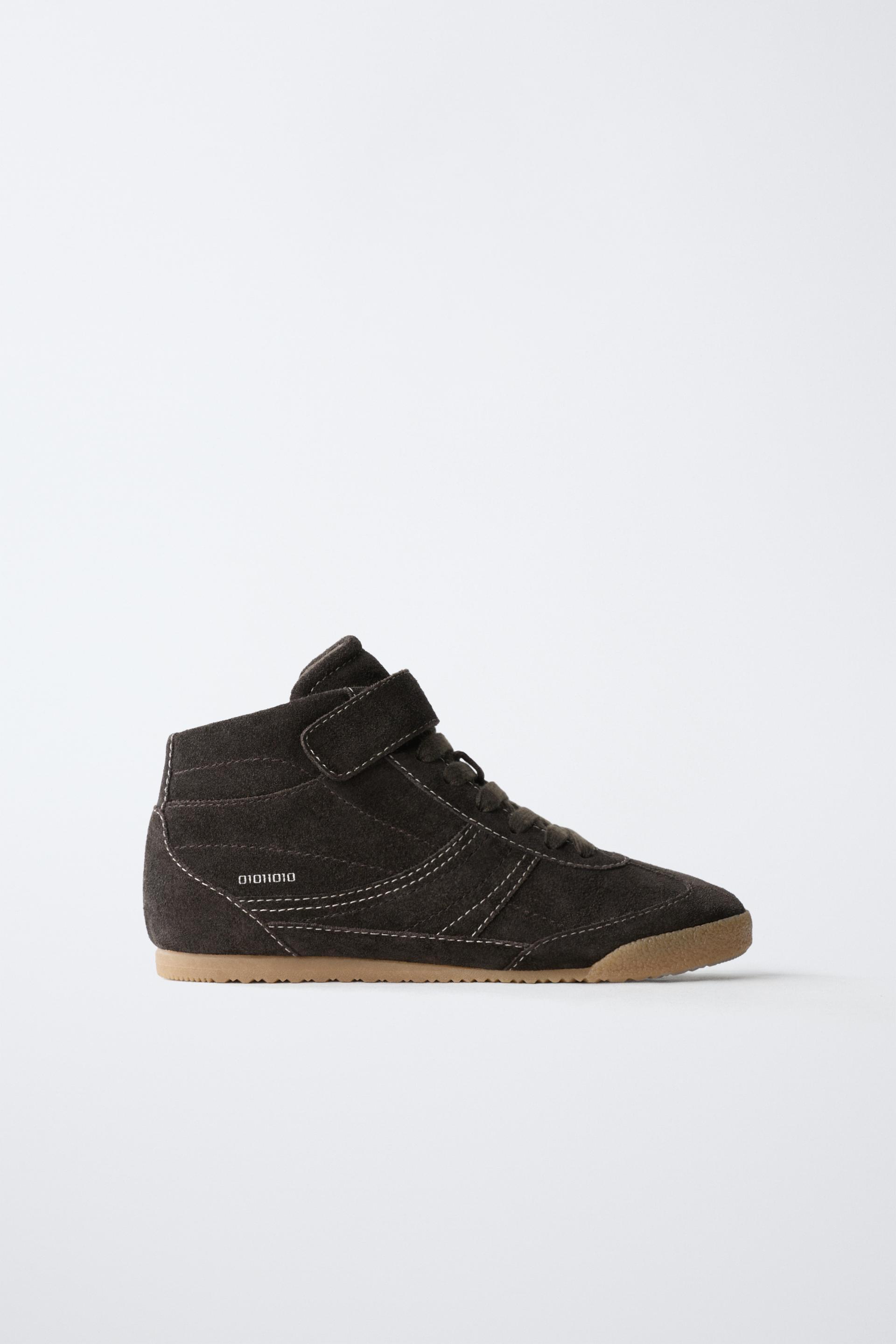 LEATHER BOXING HIGH-TOP SNEAKERS by ZARA